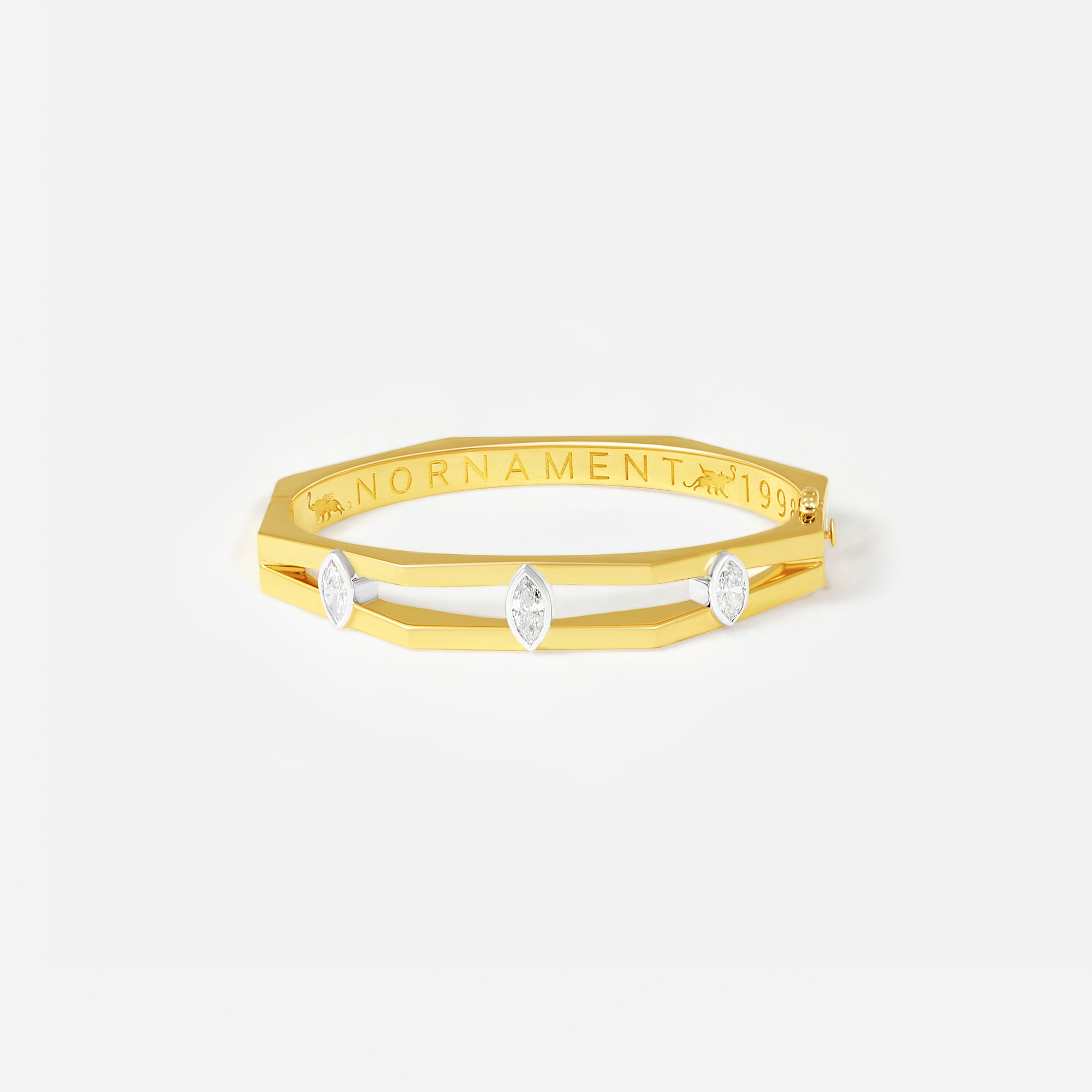 Marquise Elegance Gold Bangle