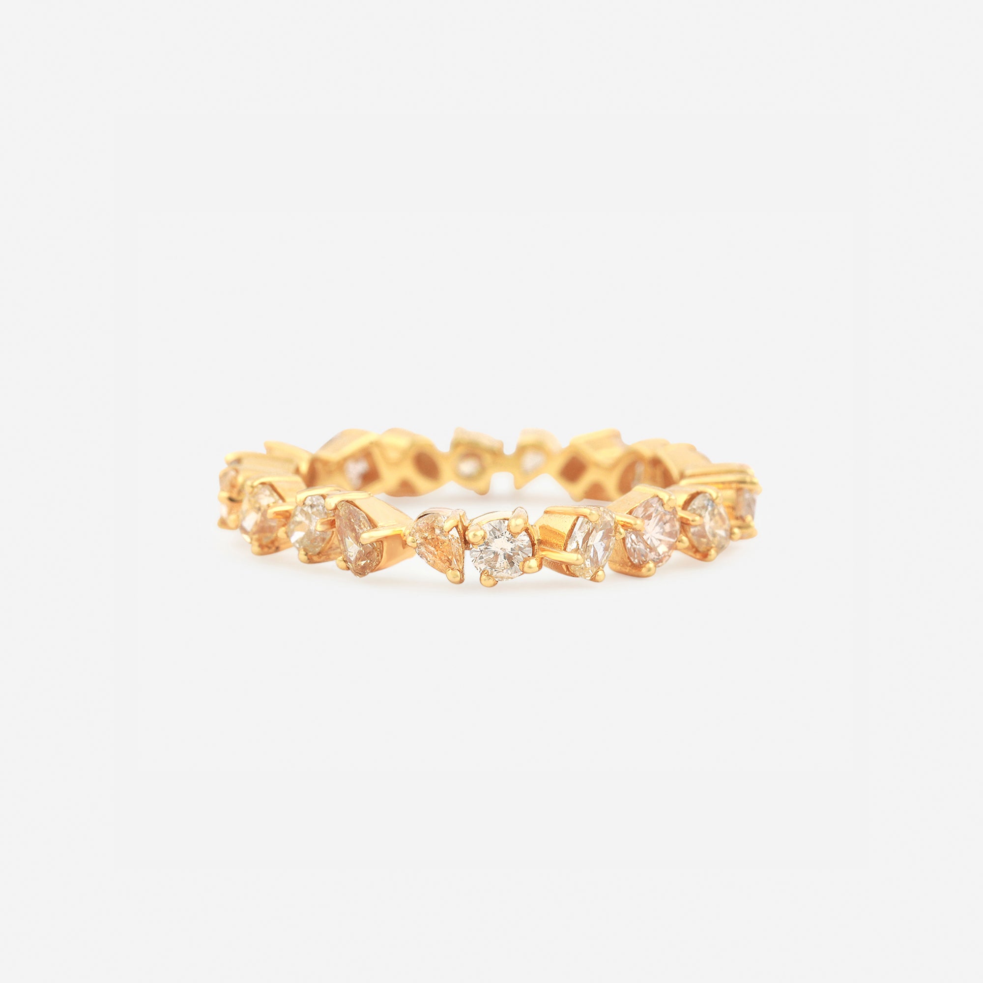 Golden Diamond Mosaic Ring