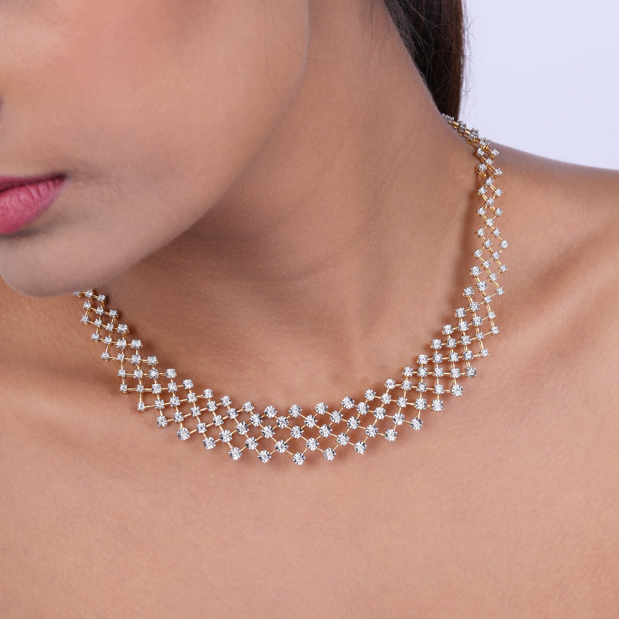 Golden Cascade Diamond Necklace