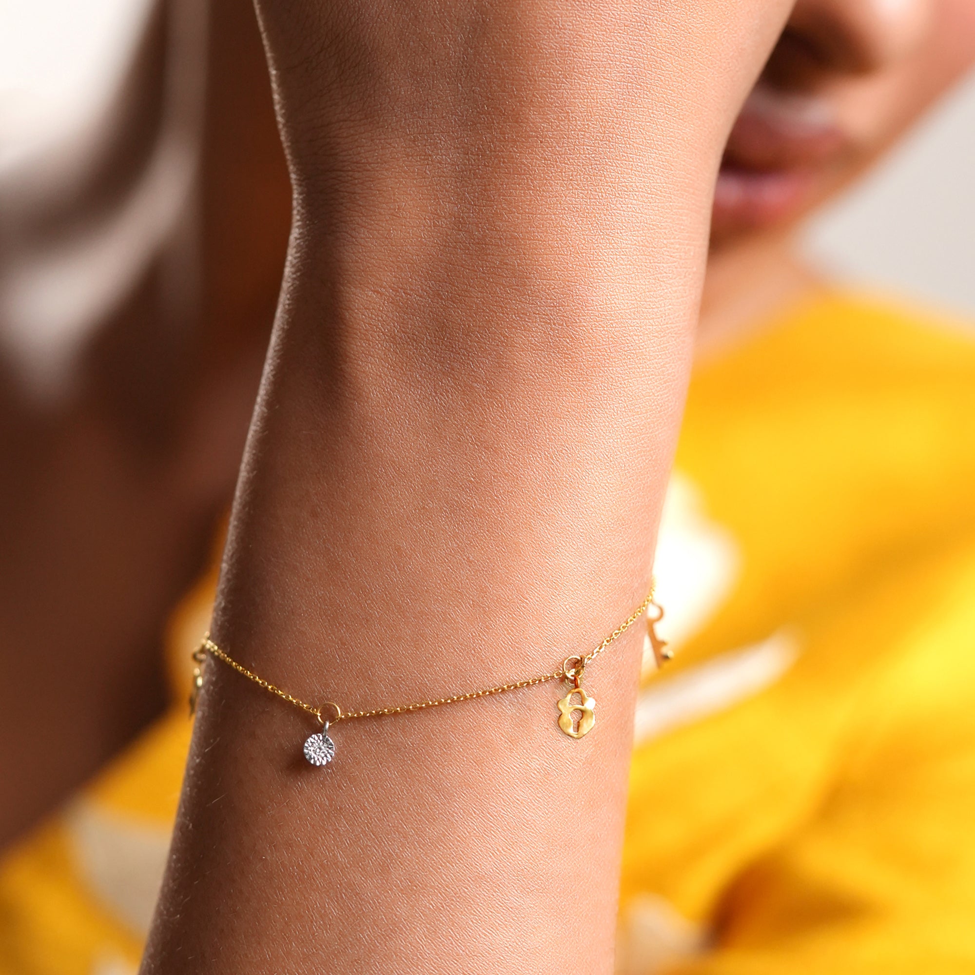Golden Wanderlust Charm Bracelet