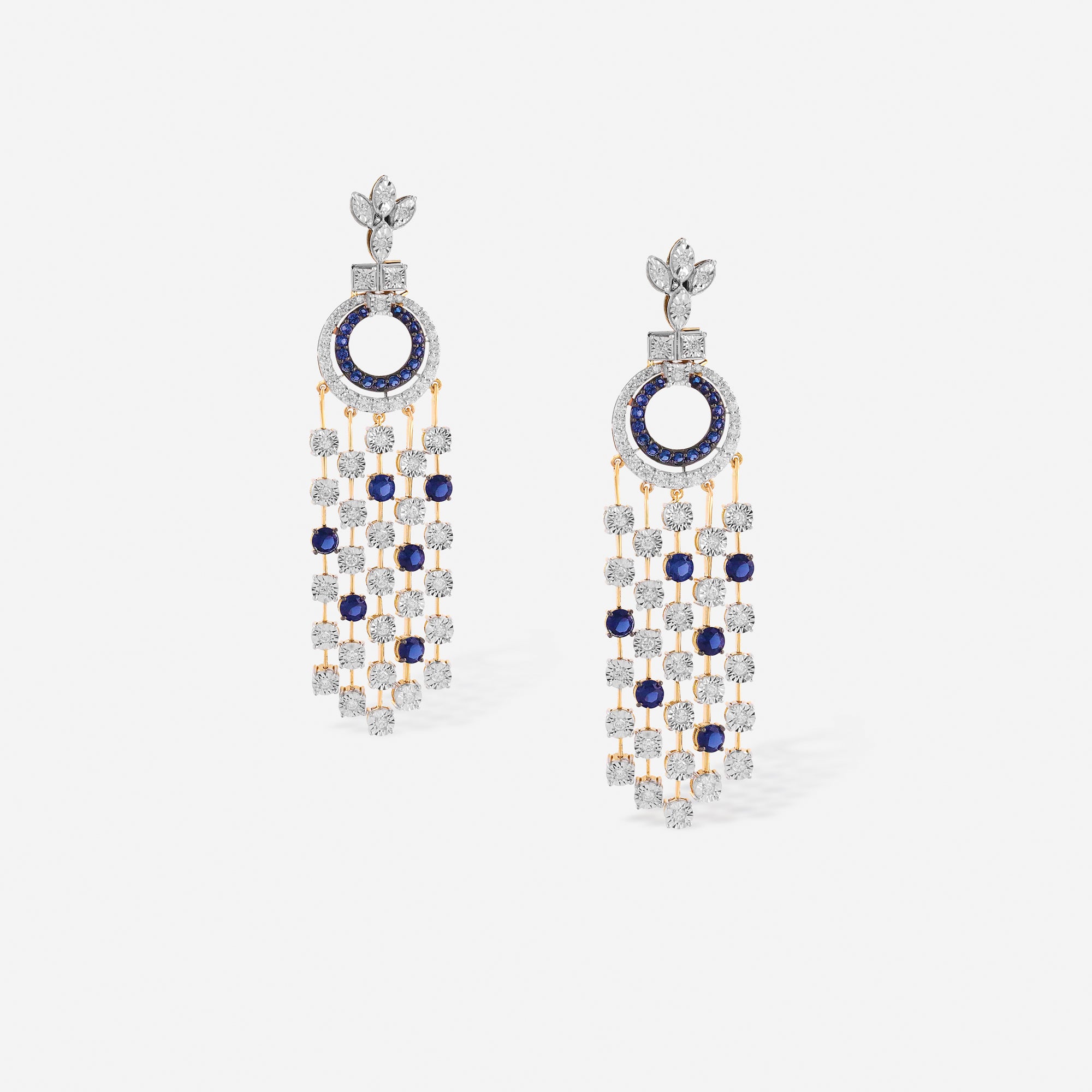 Sapphire Cascade Chandelier Earrings
