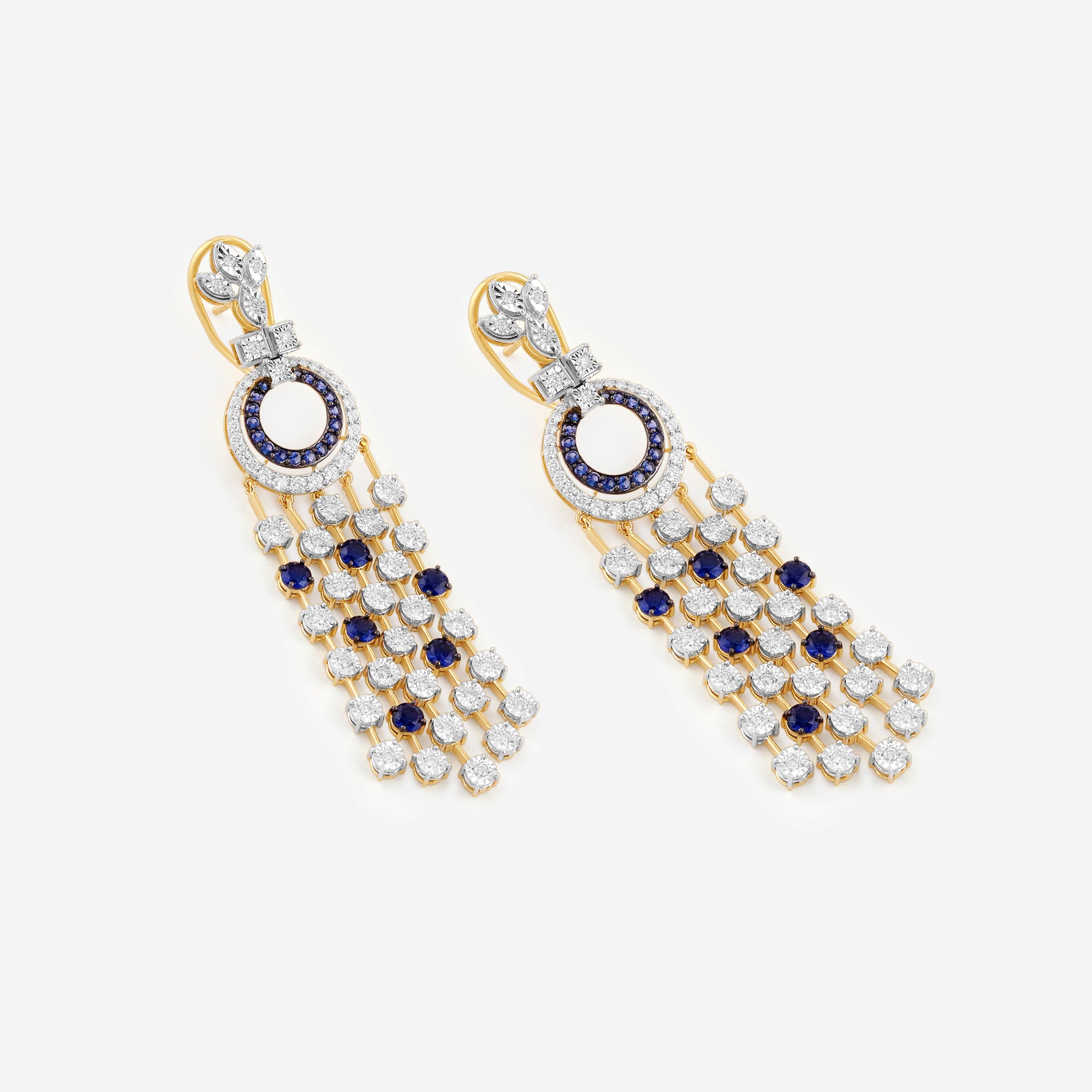 Sapphire Cascade Chandelier Earrings