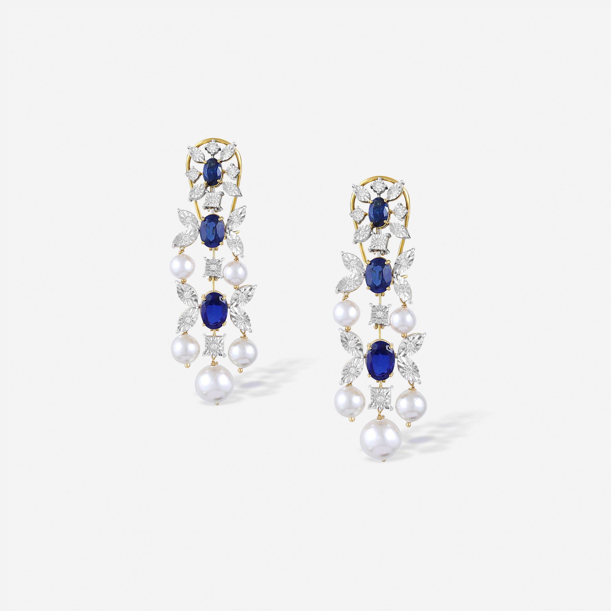 Sapphire Elegance Cascade Earrings