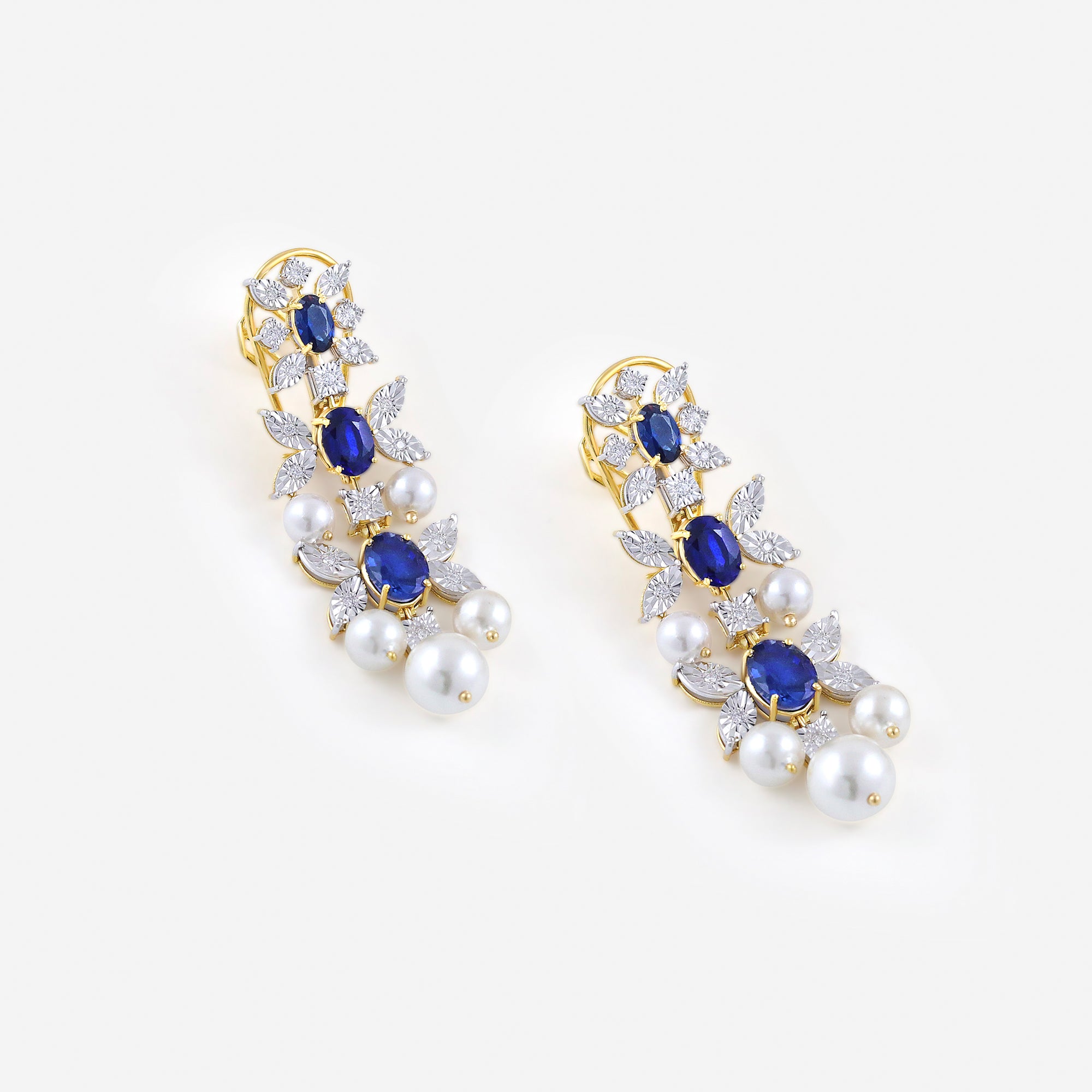 Sapphire Elegance Cascade Earrings