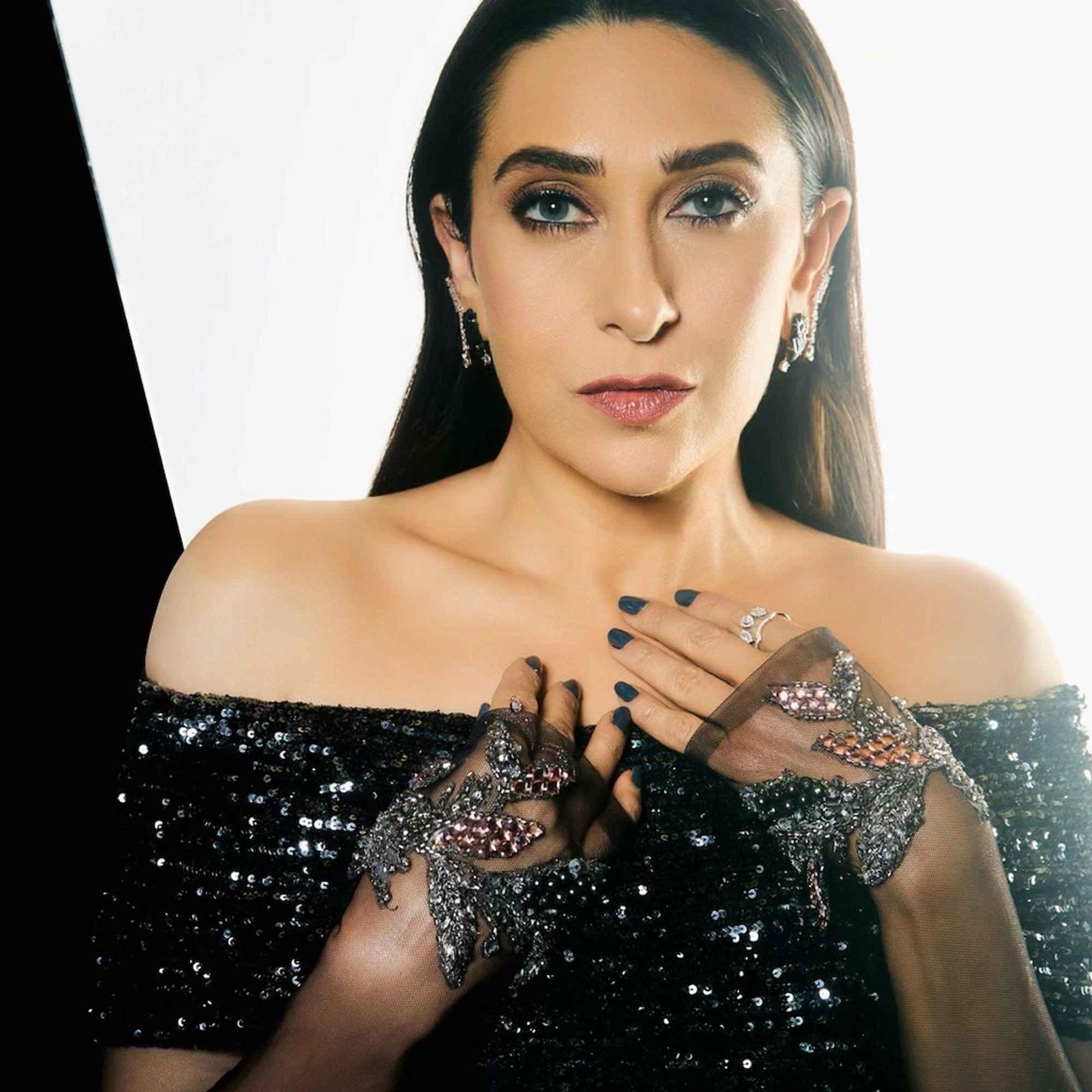 Onyx Leaf Stud Earrings