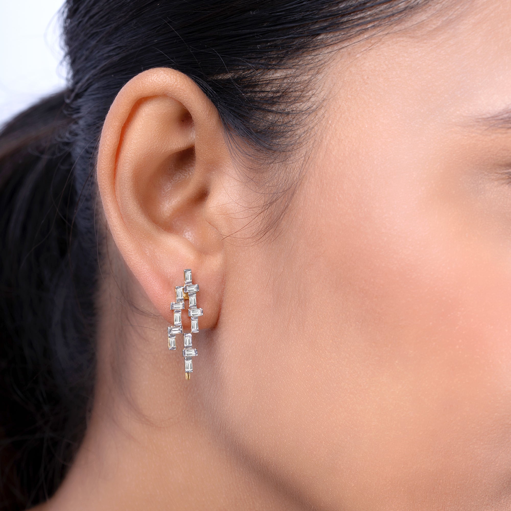 Cascade Baguette Diamond Earrings