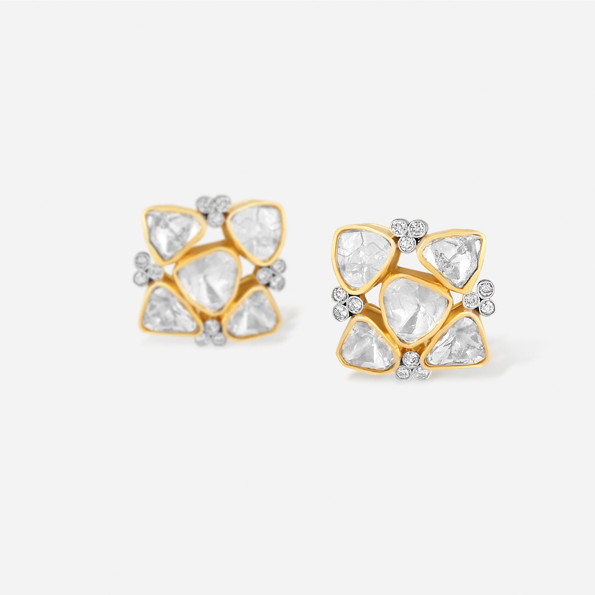 Radiance Trilliant Polki Studs