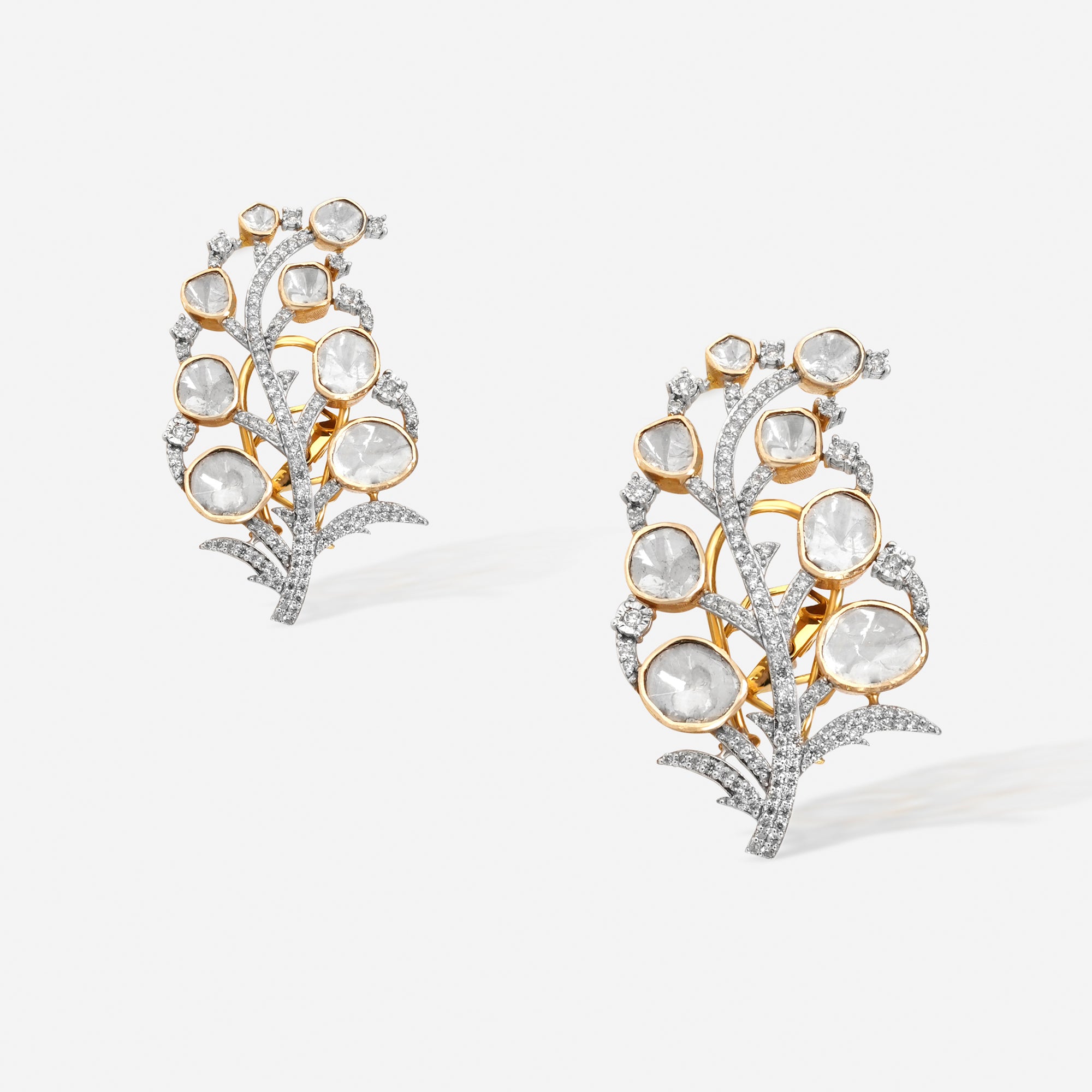 Kundan Floral Vine Earrings