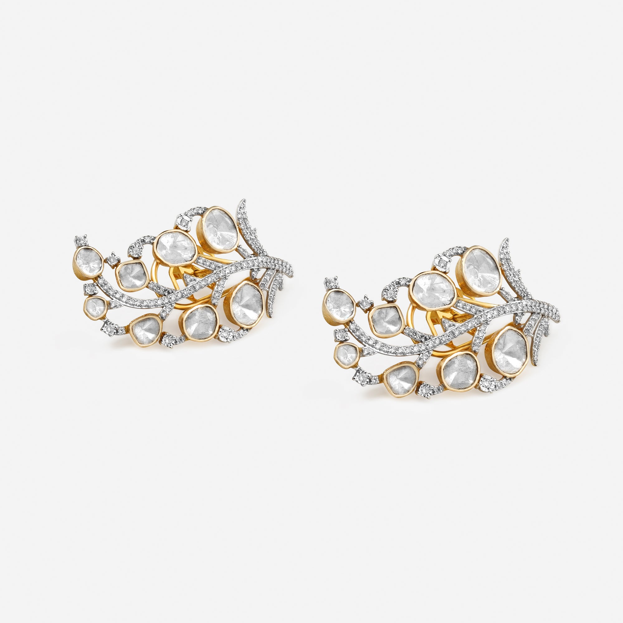 Kundan Floral Vine Earrings