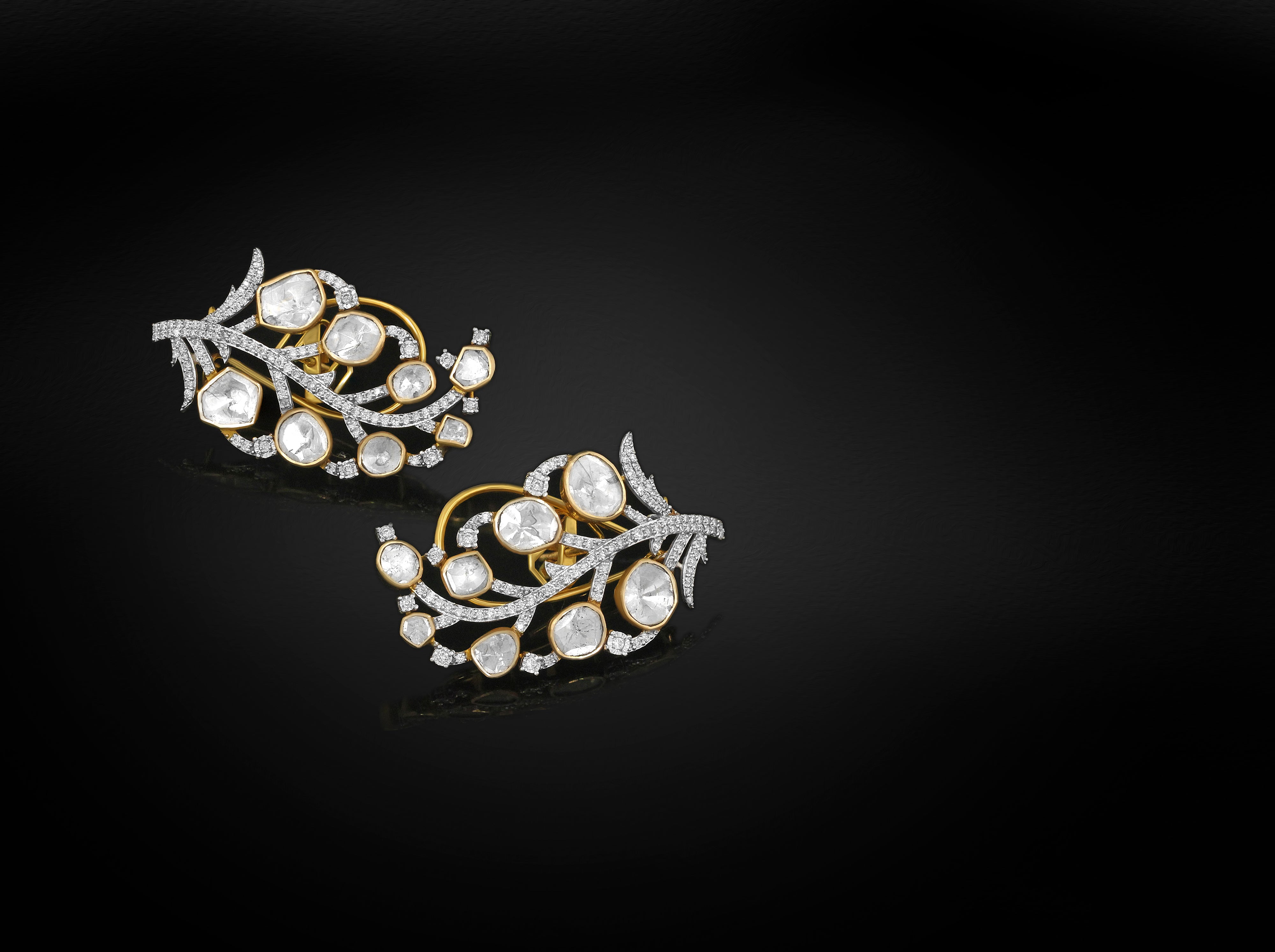 Kundan Floral Vine Earrings