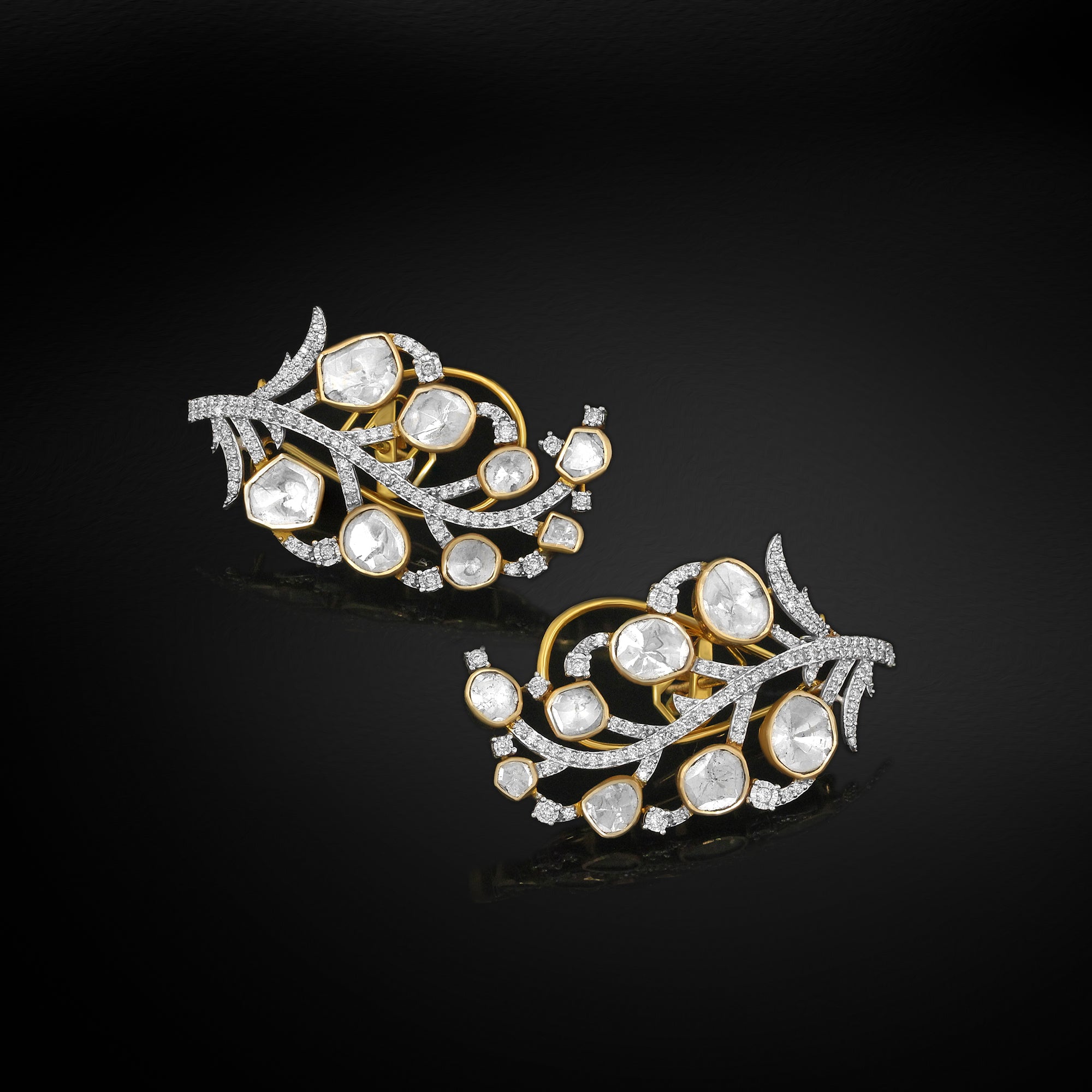 Kundan Floral Vine Earrings