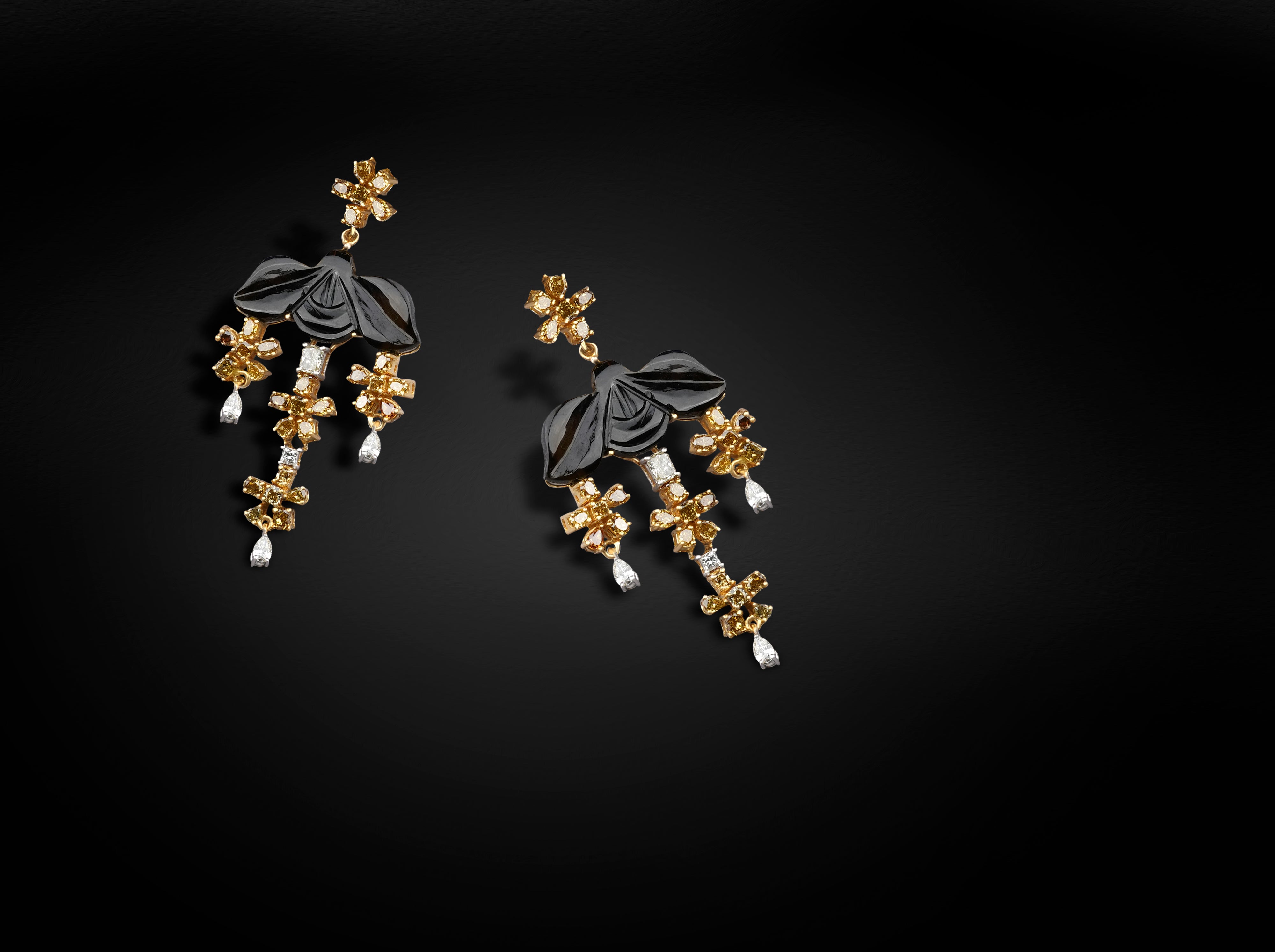 Midnight Bloom Chandelier Earrings