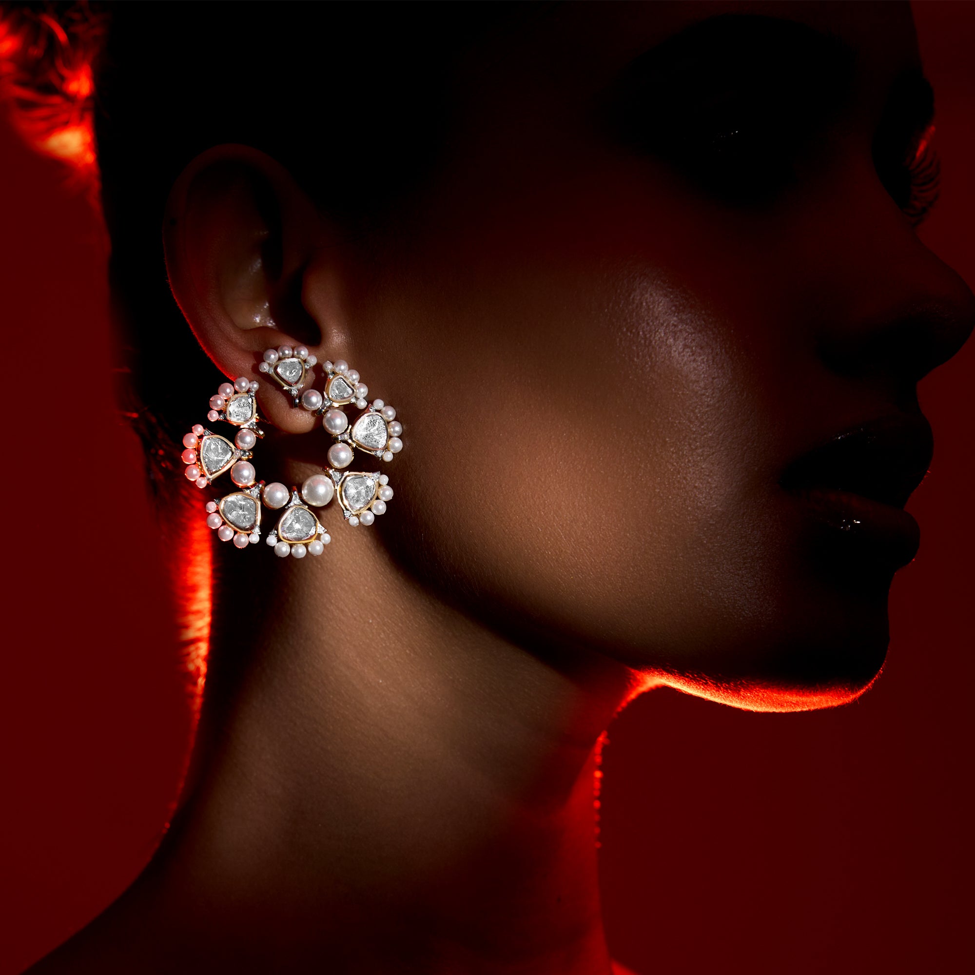 Pearl Polki Chakra Studs