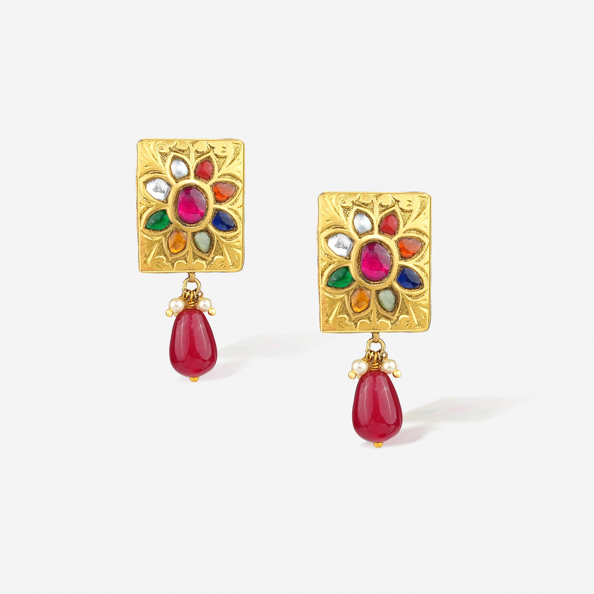 Navratna Blossom Earrings