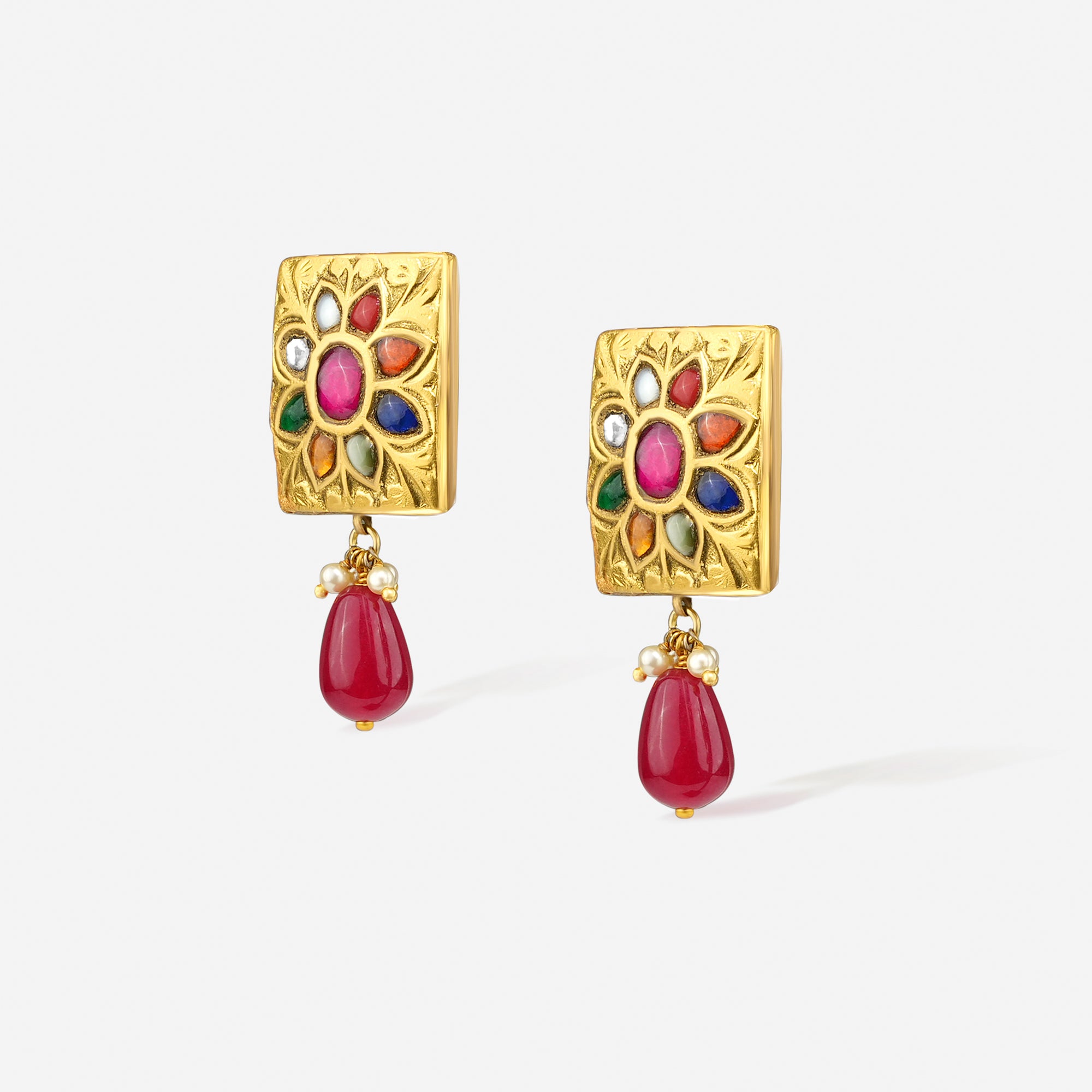 Navratna Blossom Earrings