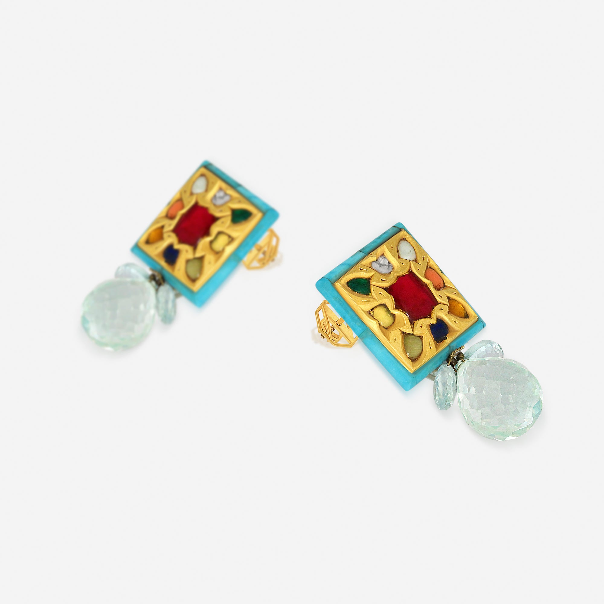 Turquoise Navratna Radiance Earrings