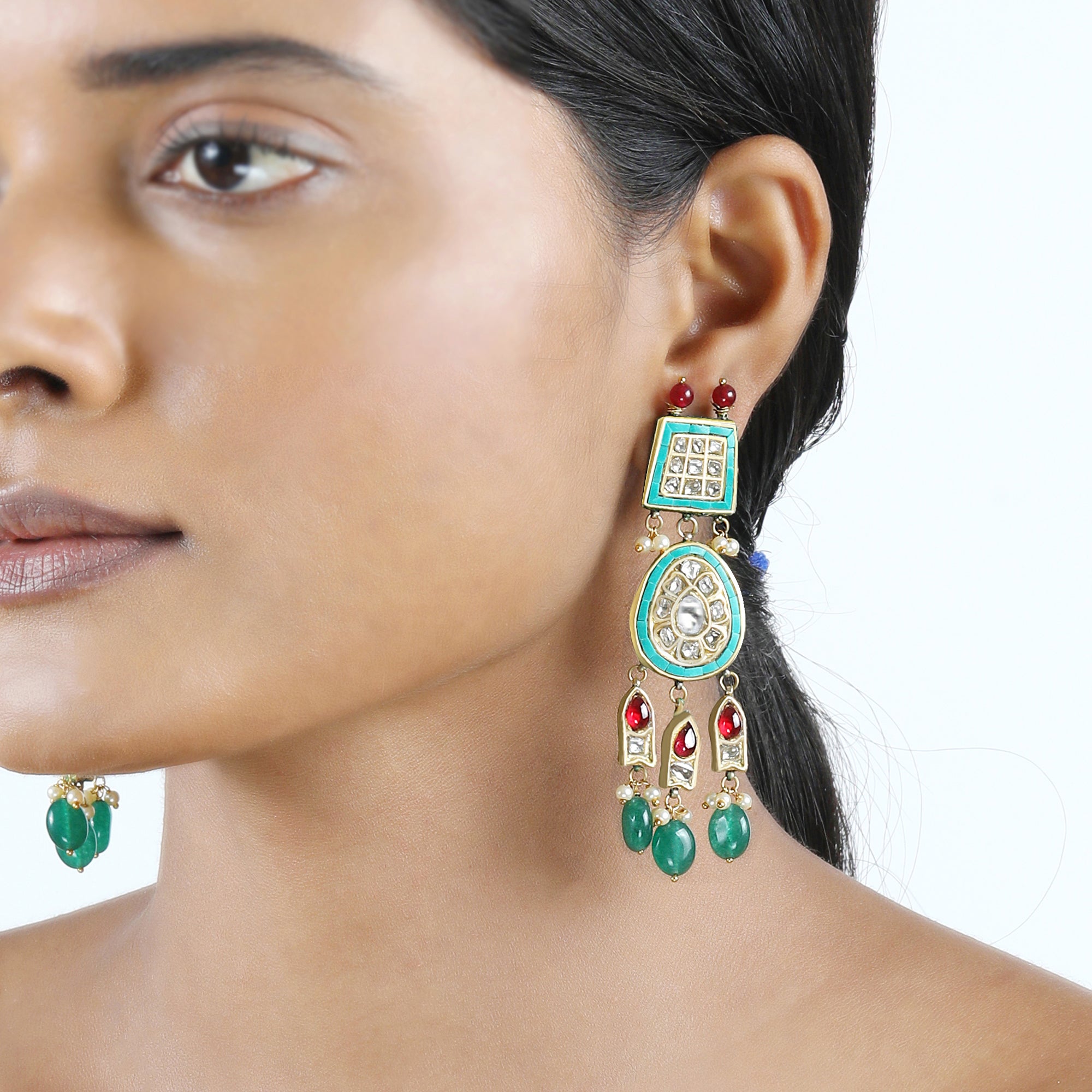 NityaSéra Kundan Dangler Earrings