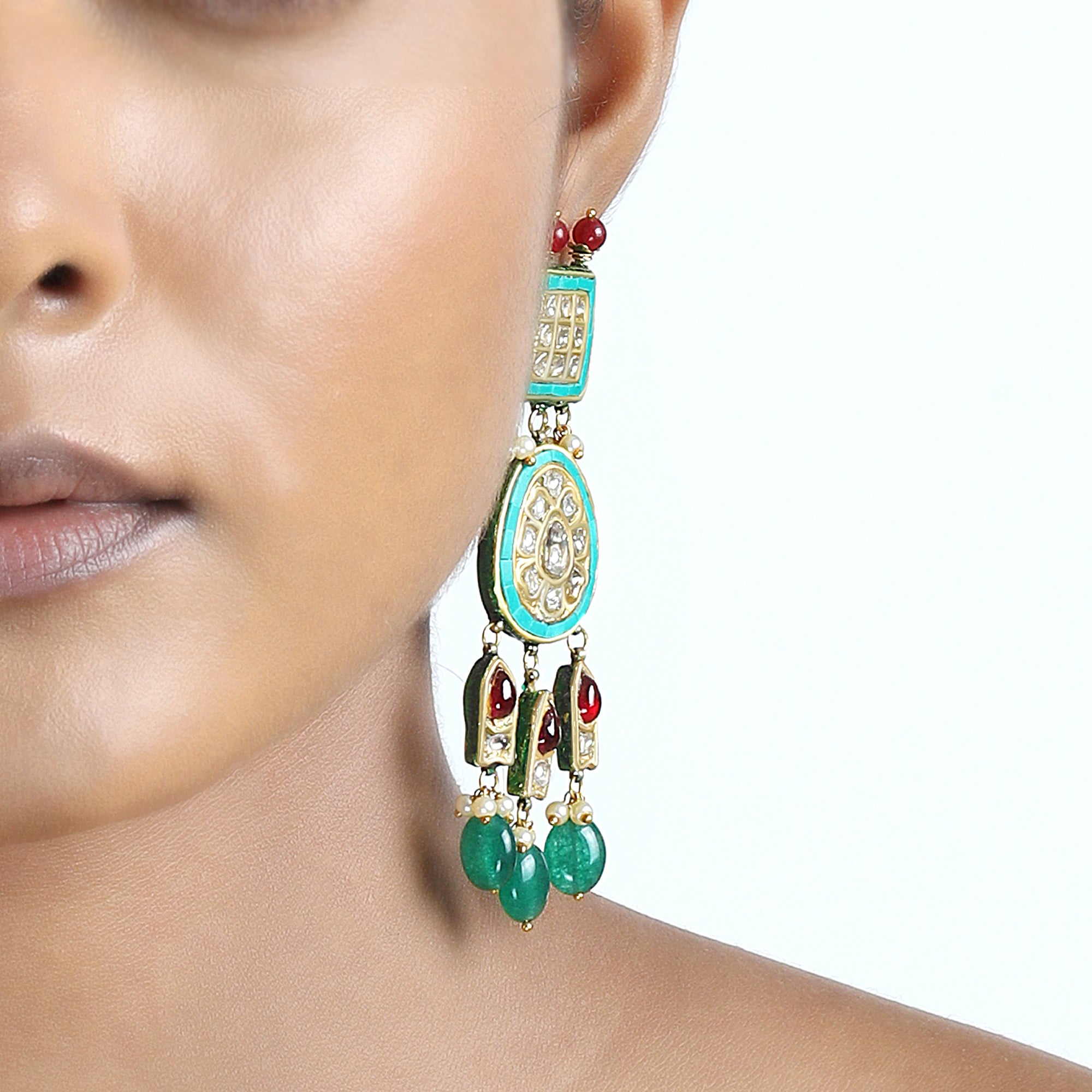 NityaSéra Kundan Dangler Earrings