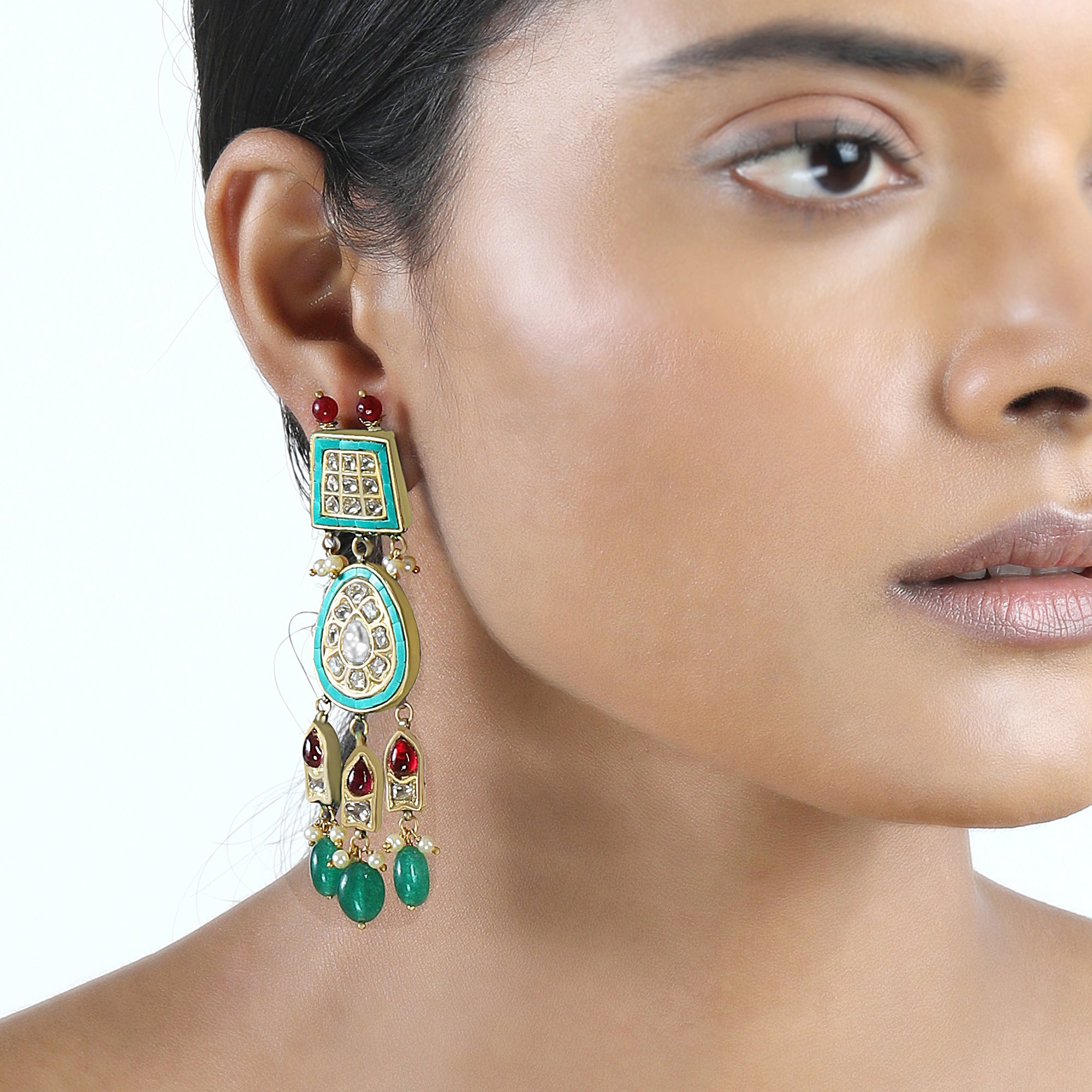 NityaSéra Kundan Dangler Earrings