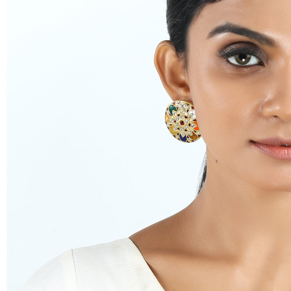 NavaChará Surya Mandala Studs