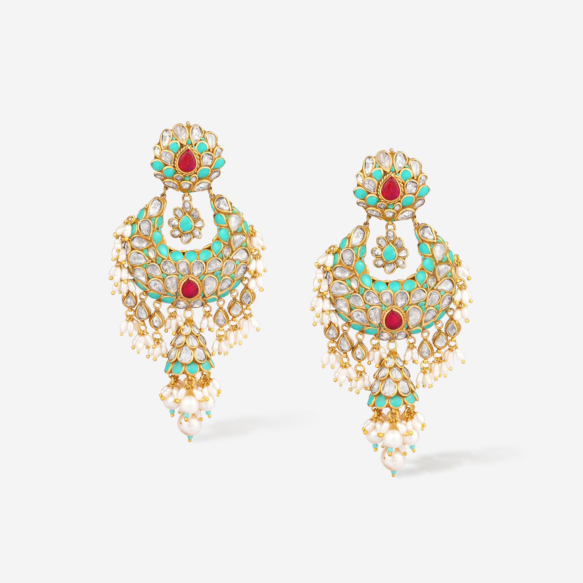 NaïyaDi Chandbali Cascade Earrings