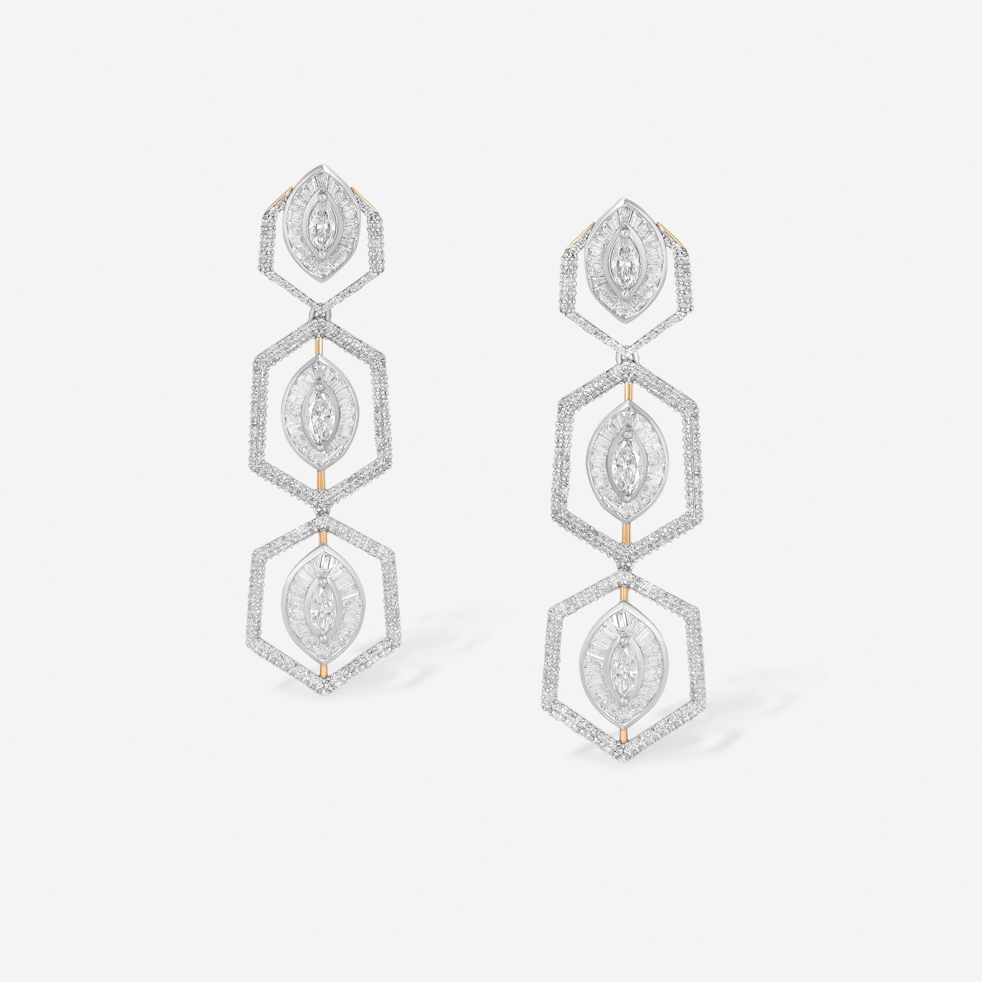 Celeste Hexa Cascade Earrings