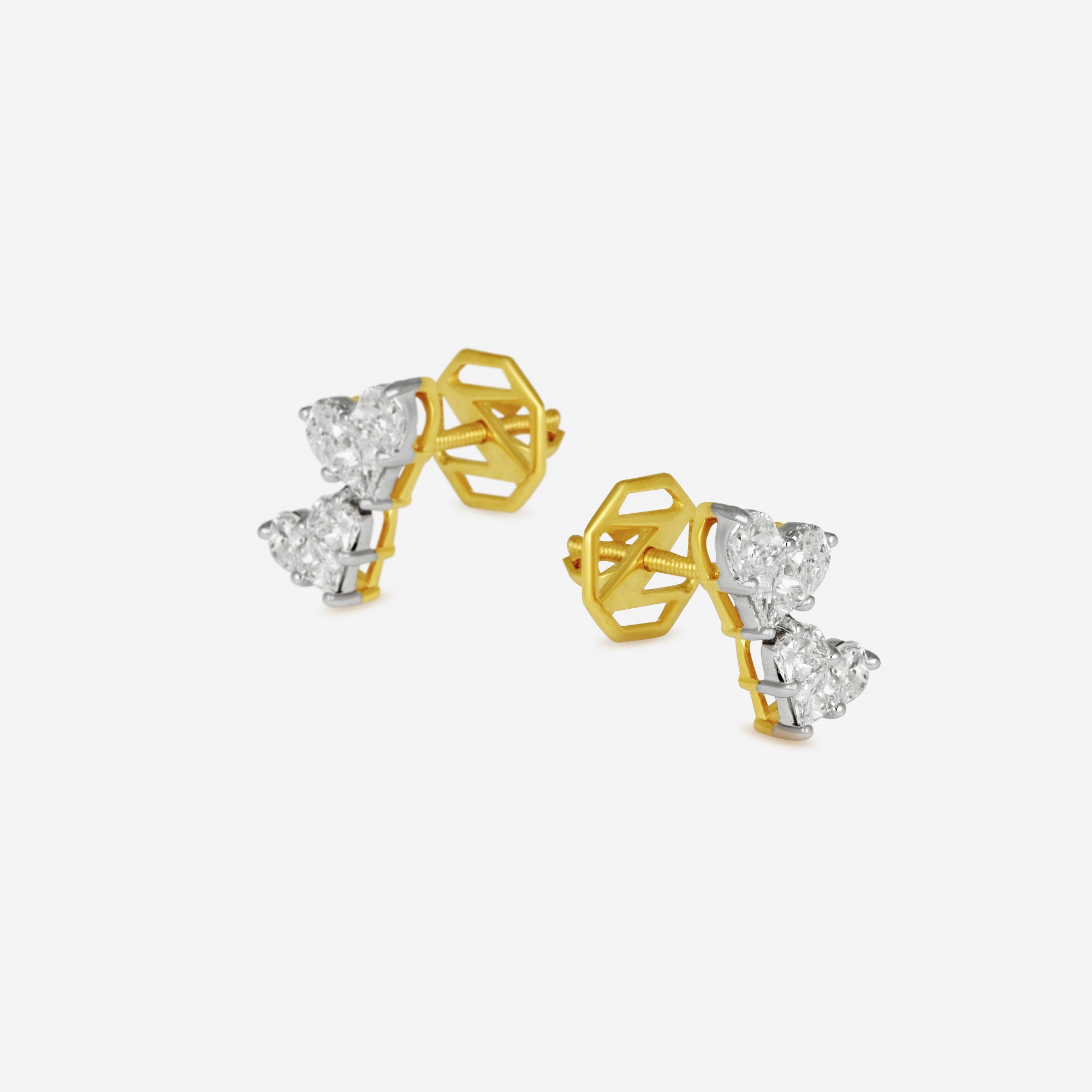 Two-Stone Solitaire Diamond Stud Earrings