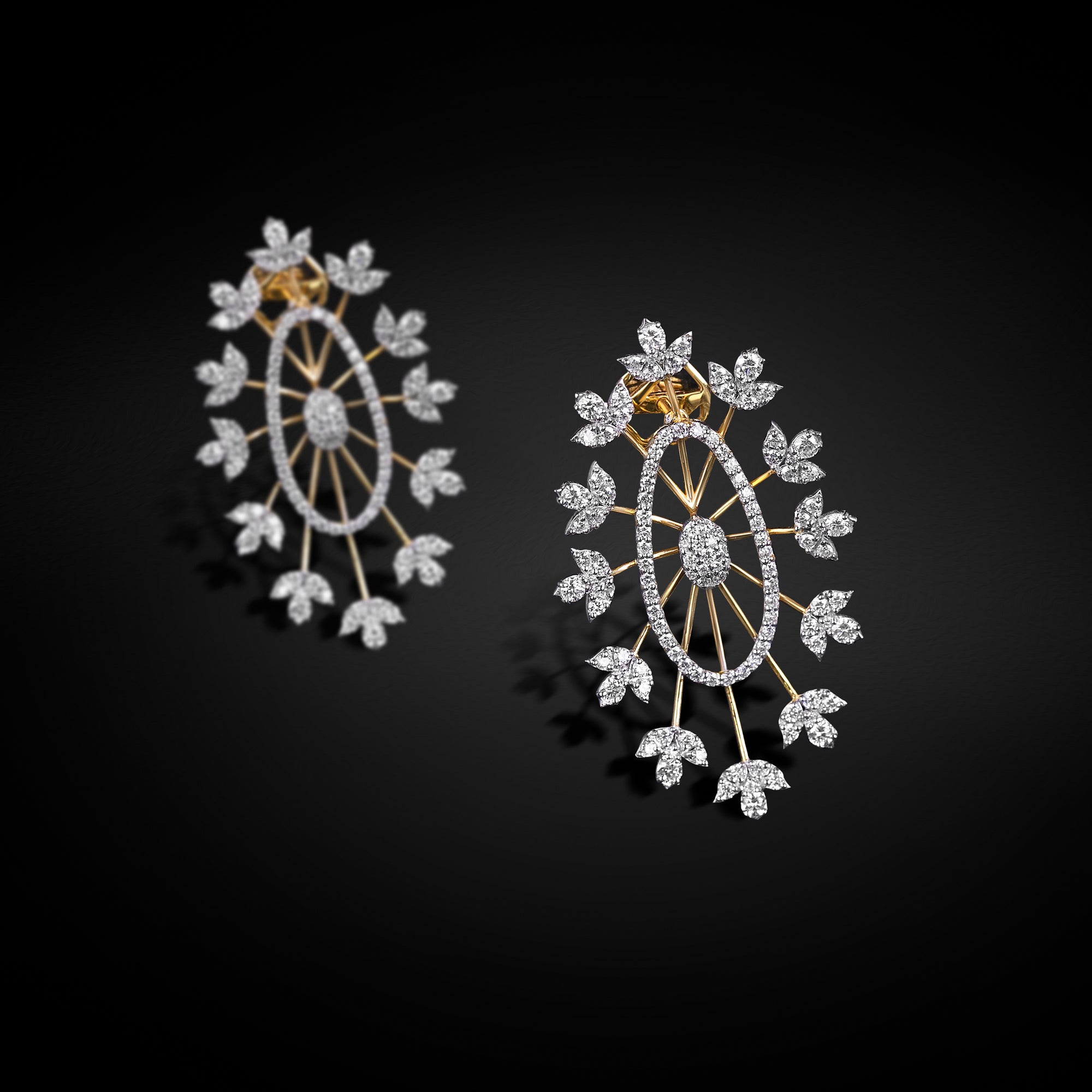 Diamond Spoked Wheel Earrings