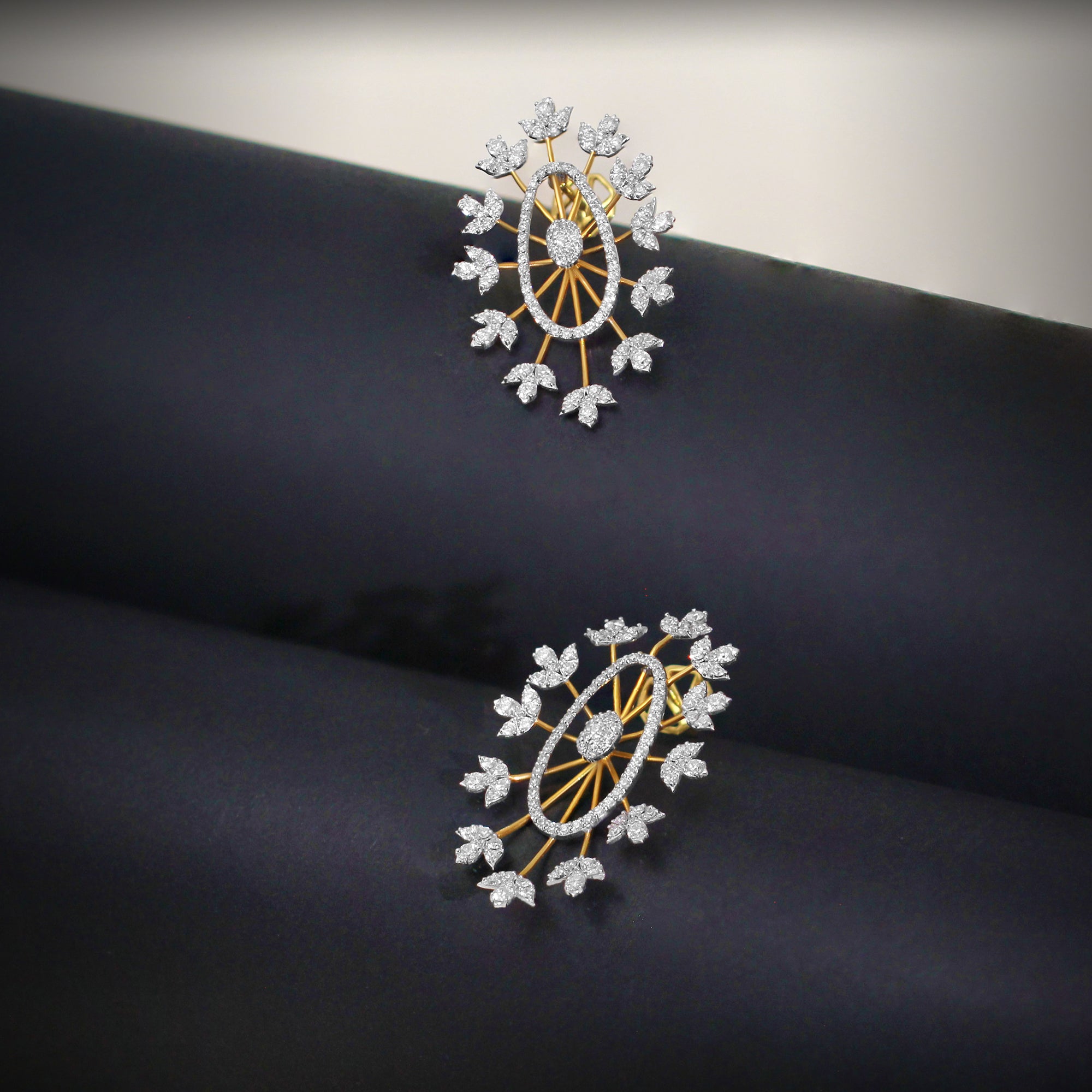 Diamond Spoked Wheel Earrings