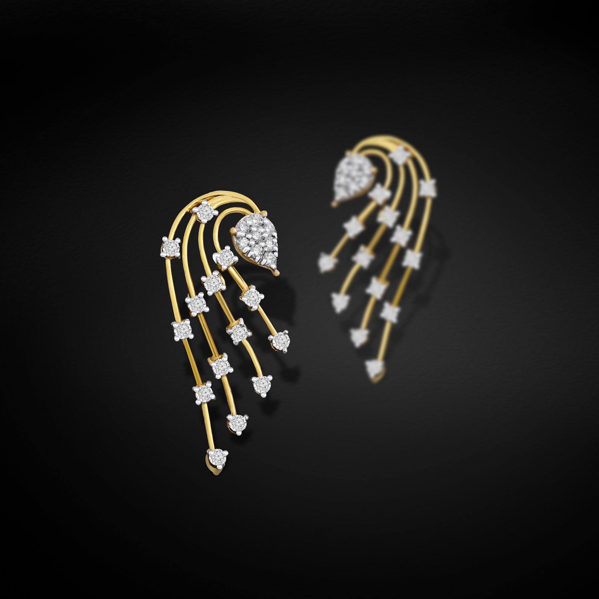 Cascading Diamond Drop Earrings