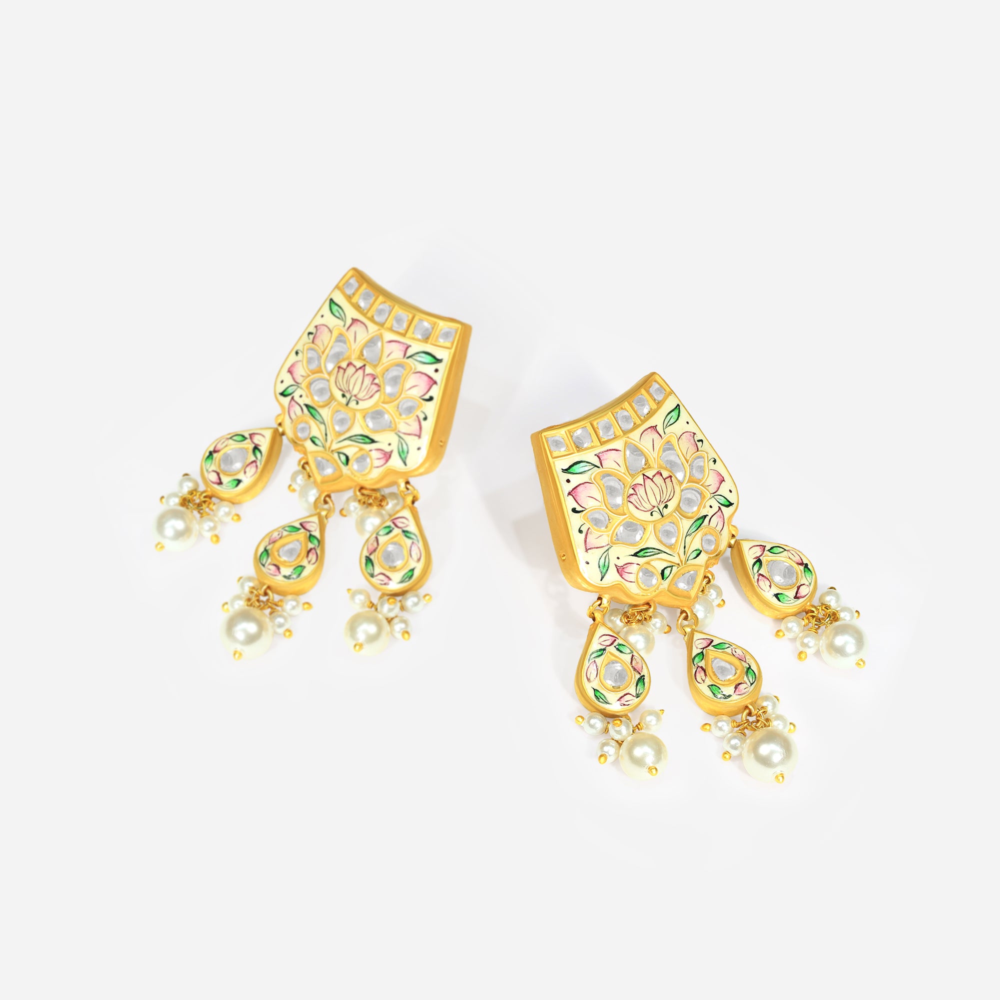 Padmira – Hand-Painted Lotus Pearl Drops