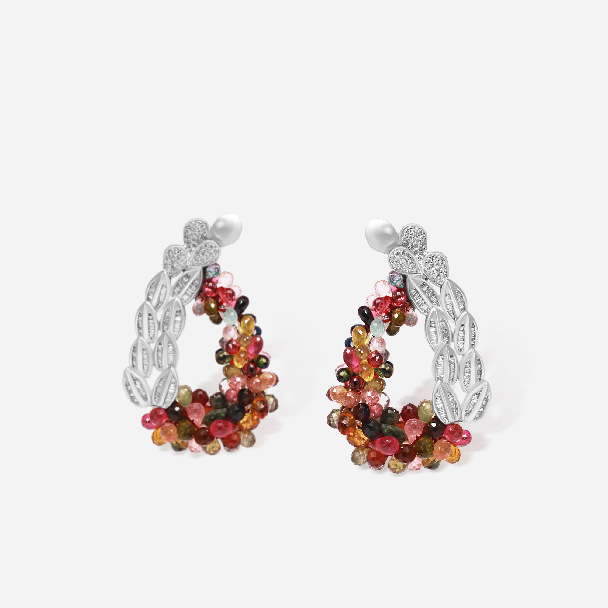 Aurora Bloom Diamond & Gemstone Earrings