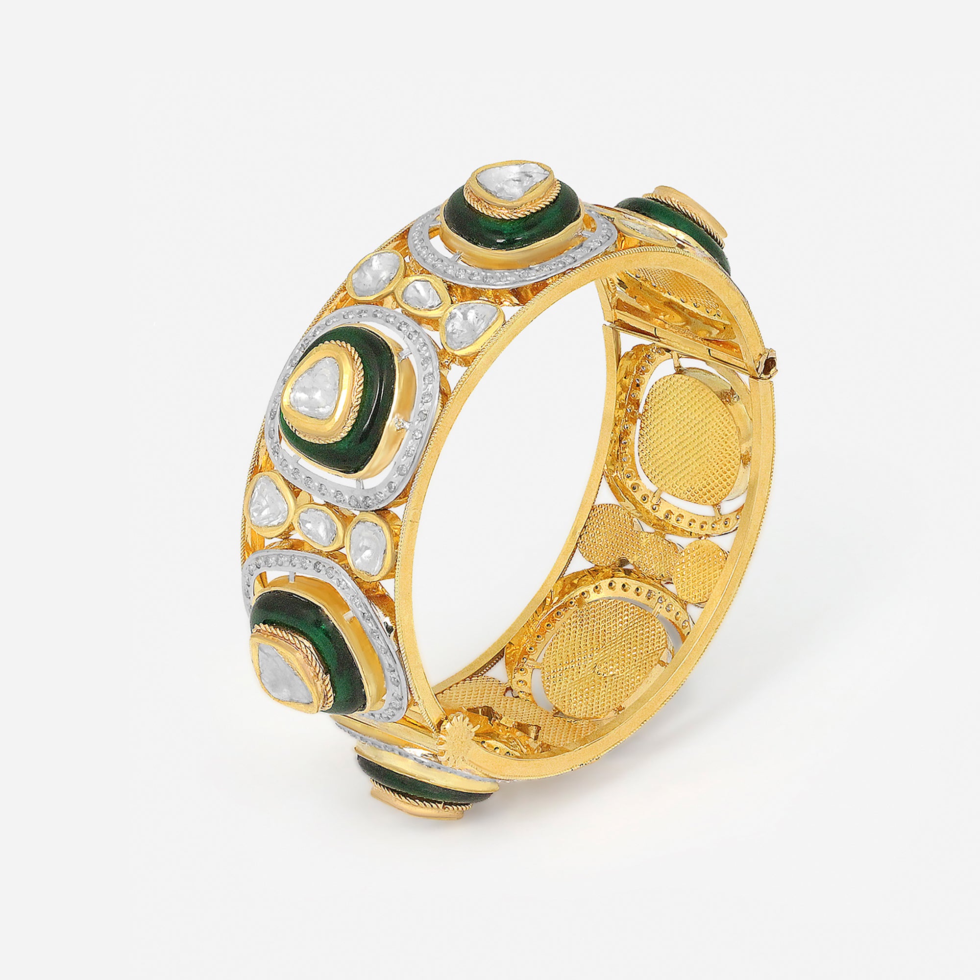 NakaMeï Emerald Kundan Bangle