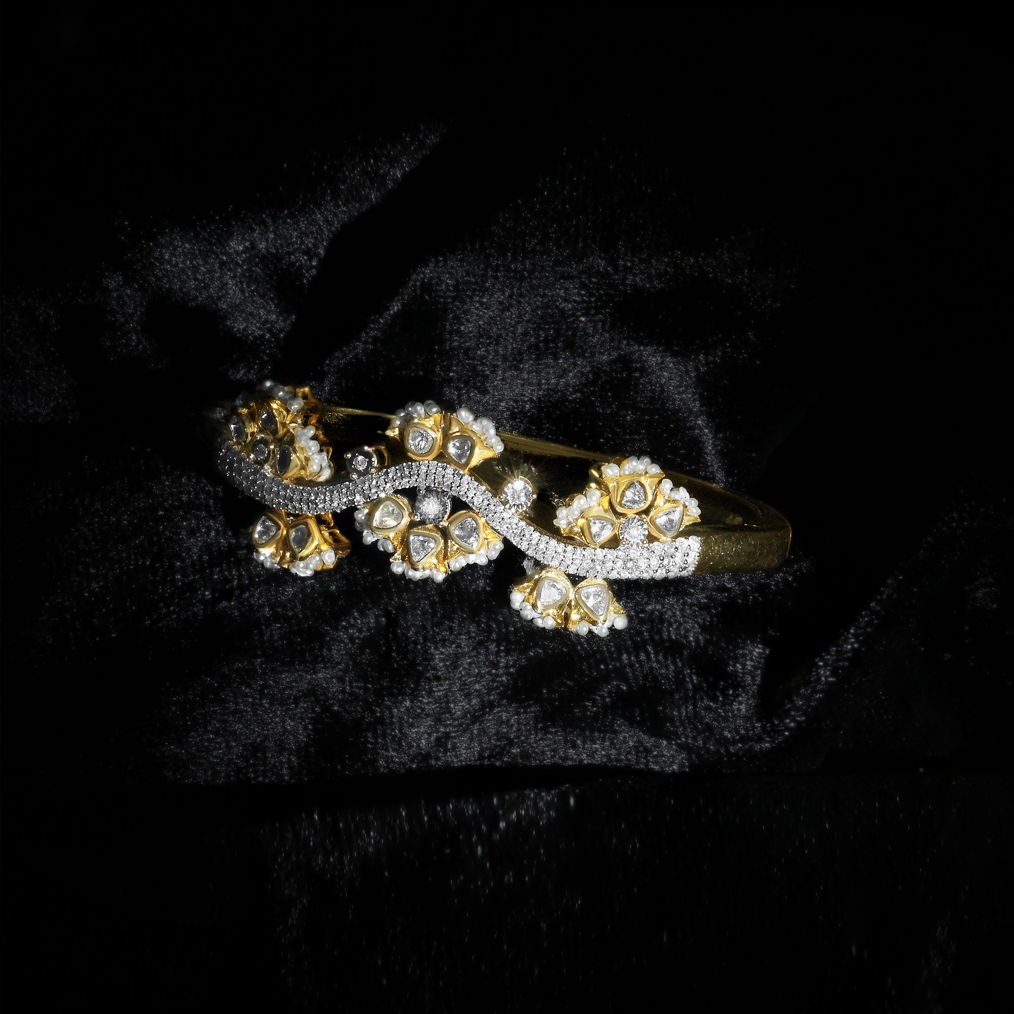 Floral Majesty Diamond Bangle