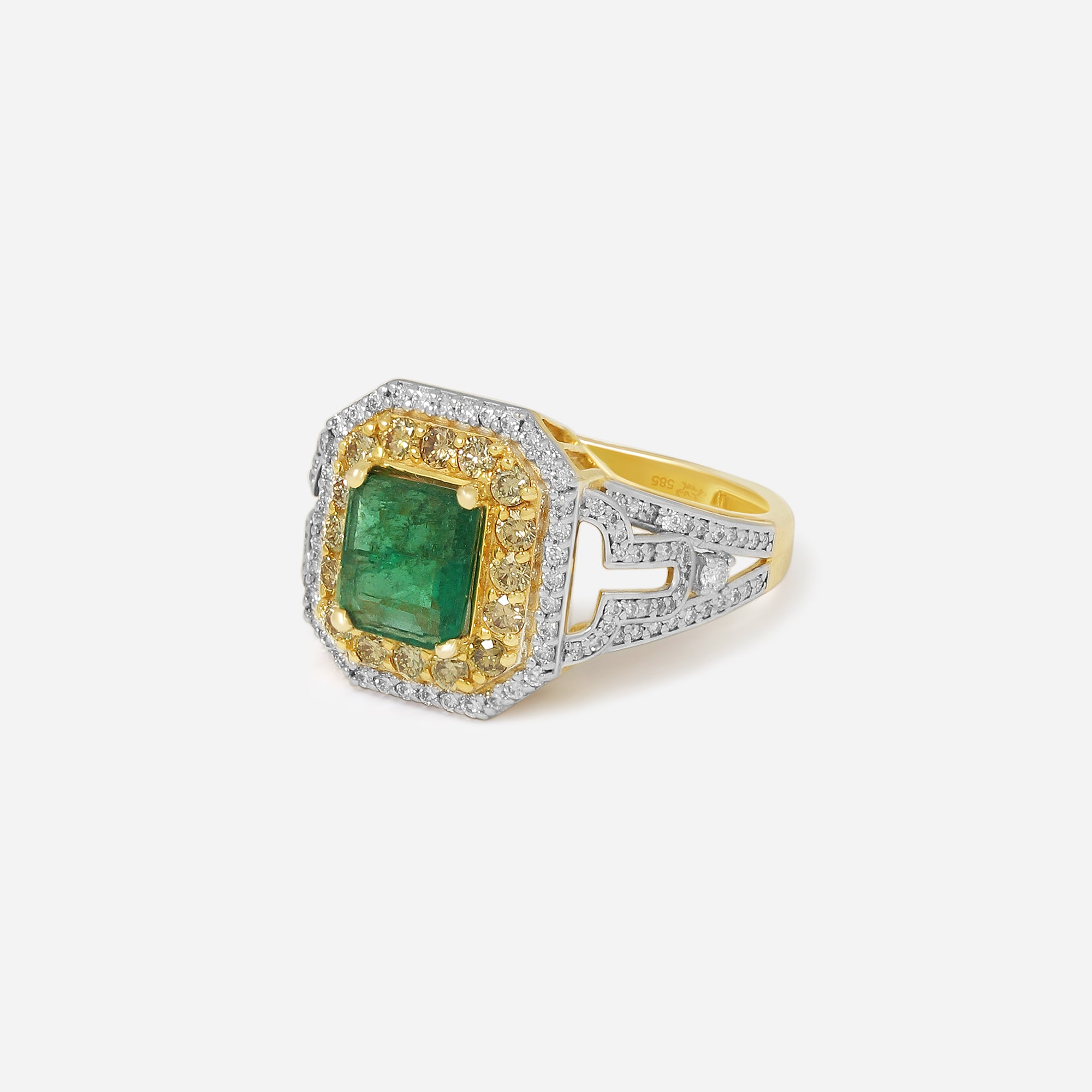 Golden Emerald Ring