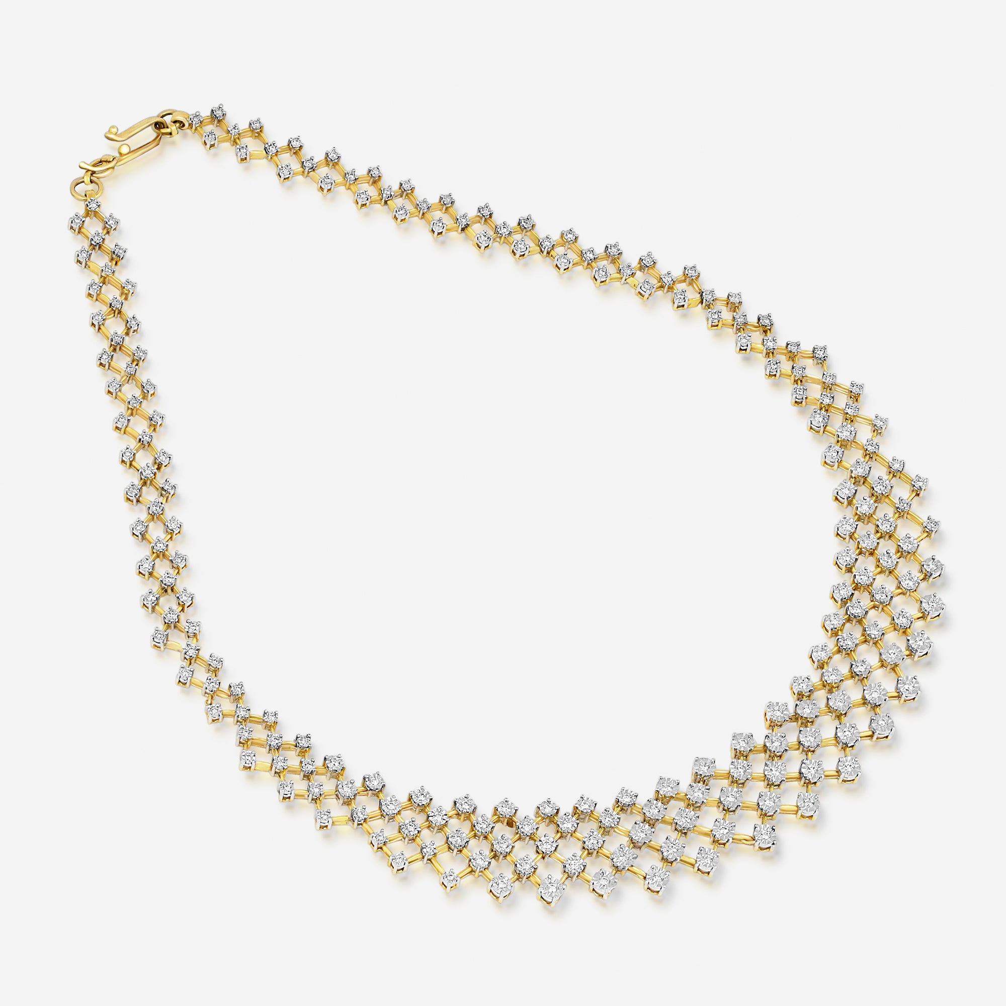 Golden Cascade Diamond Necklace
