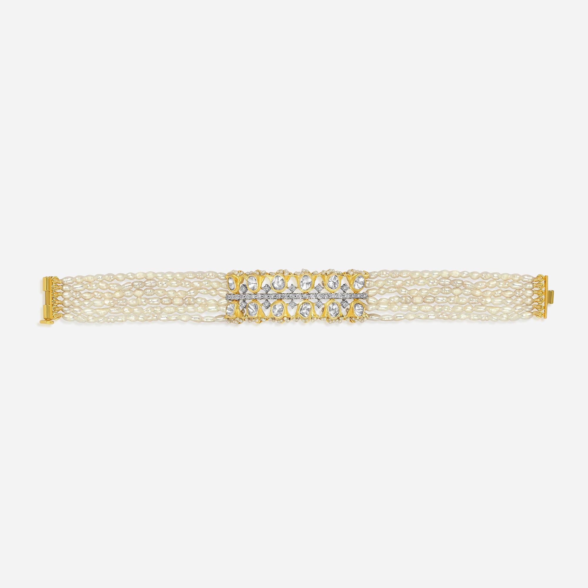 Pearl Elegance Kundan Bracelet