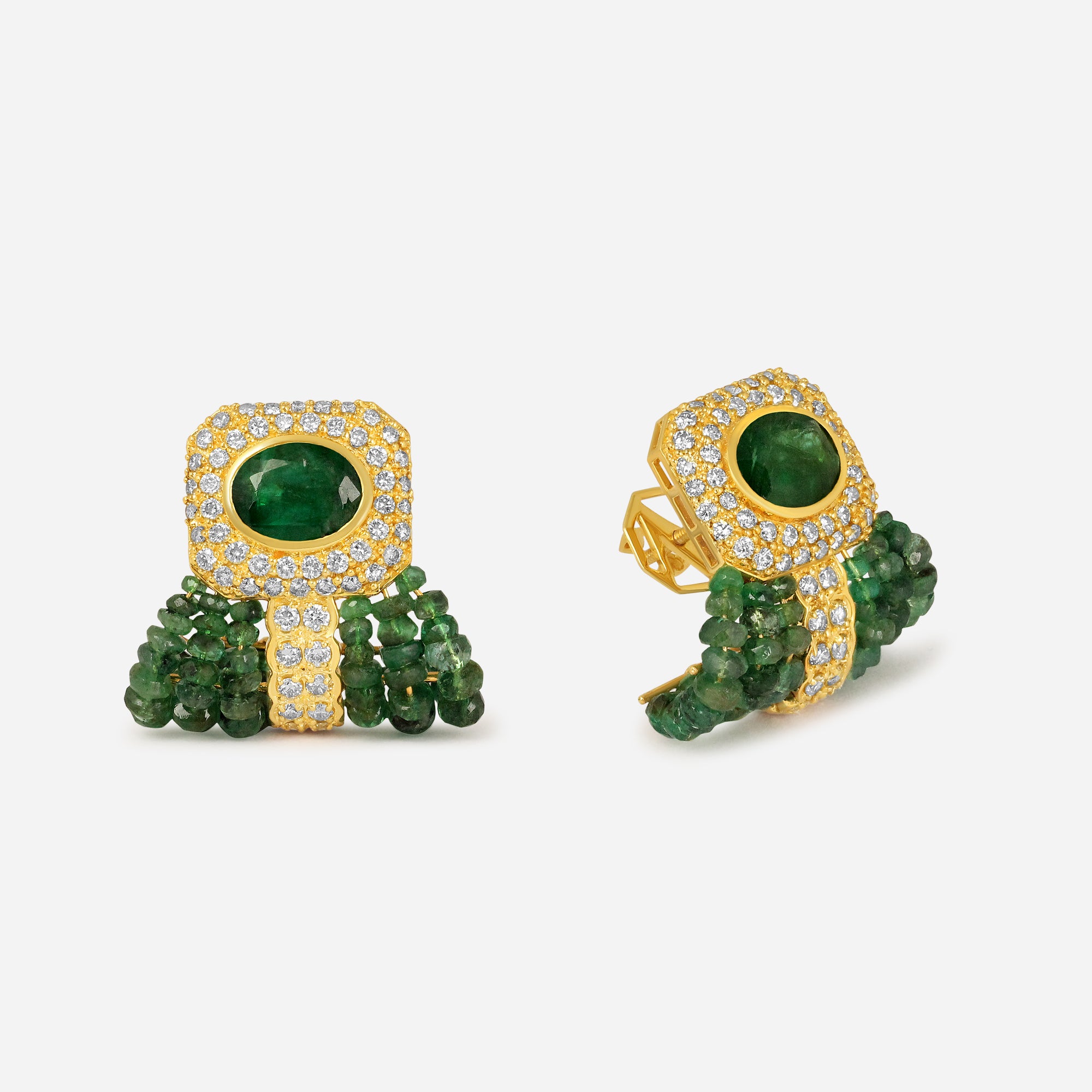 Royal Emerald Tassel Earrings