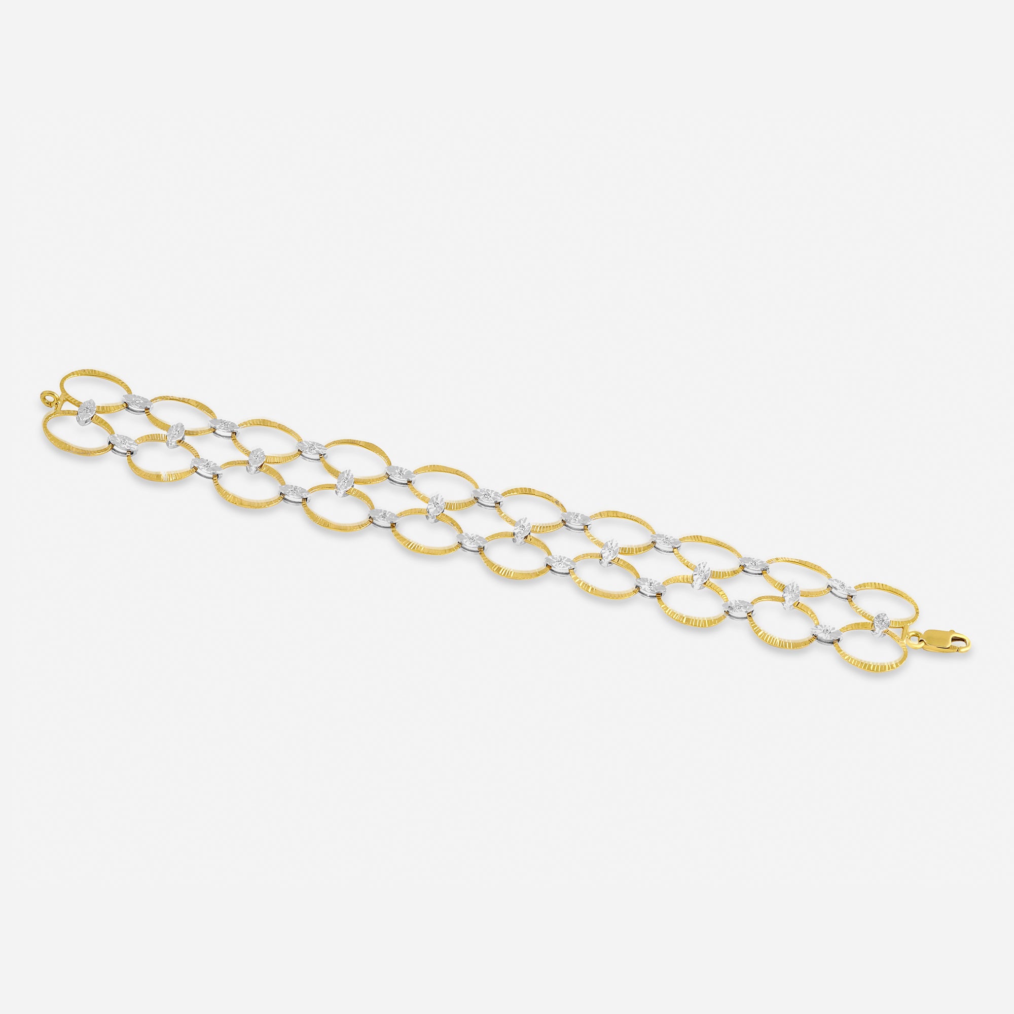 Gold & Silver Interlinked Circles Statement Bracelet