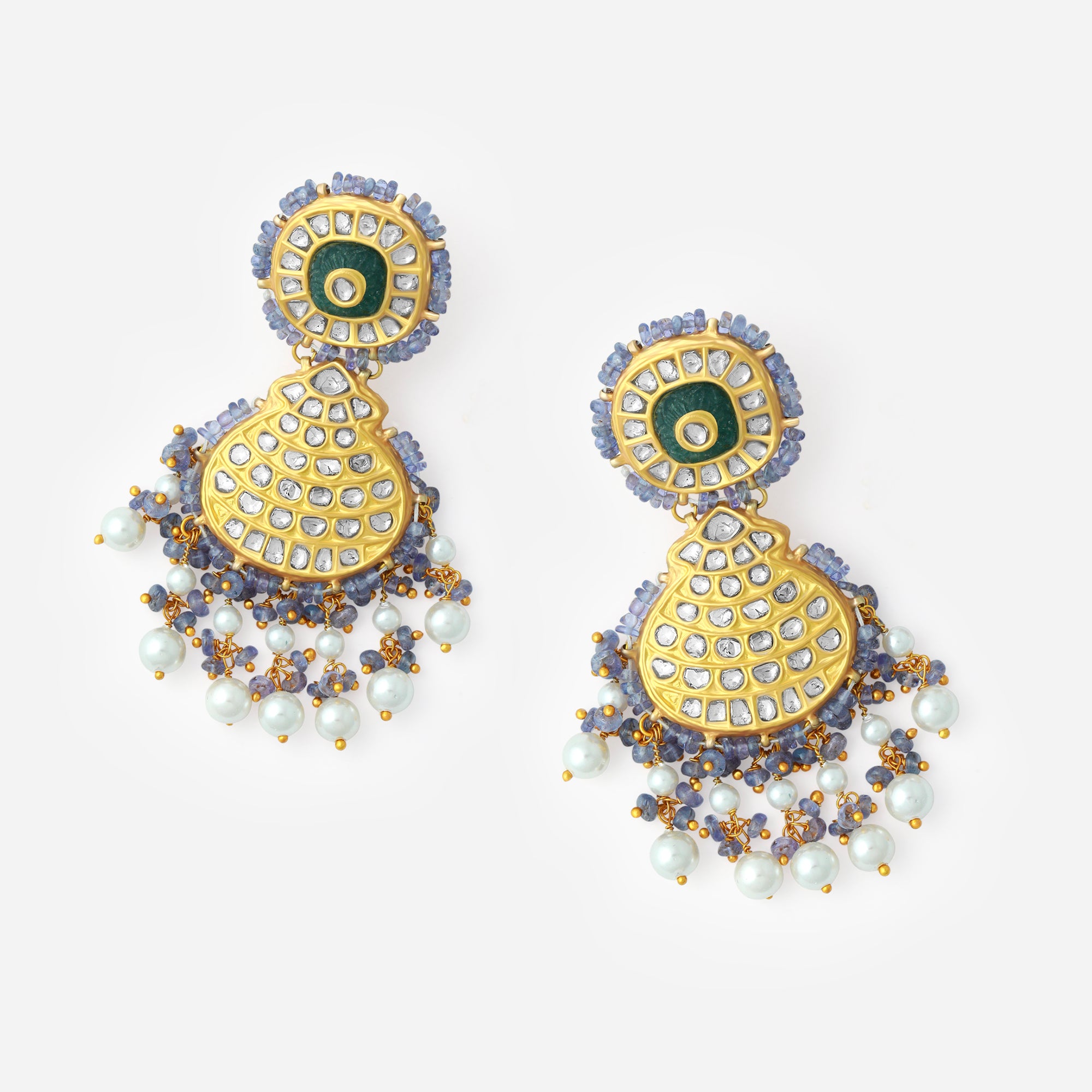 NereïDa Kundan & Pearl Drop Earrings