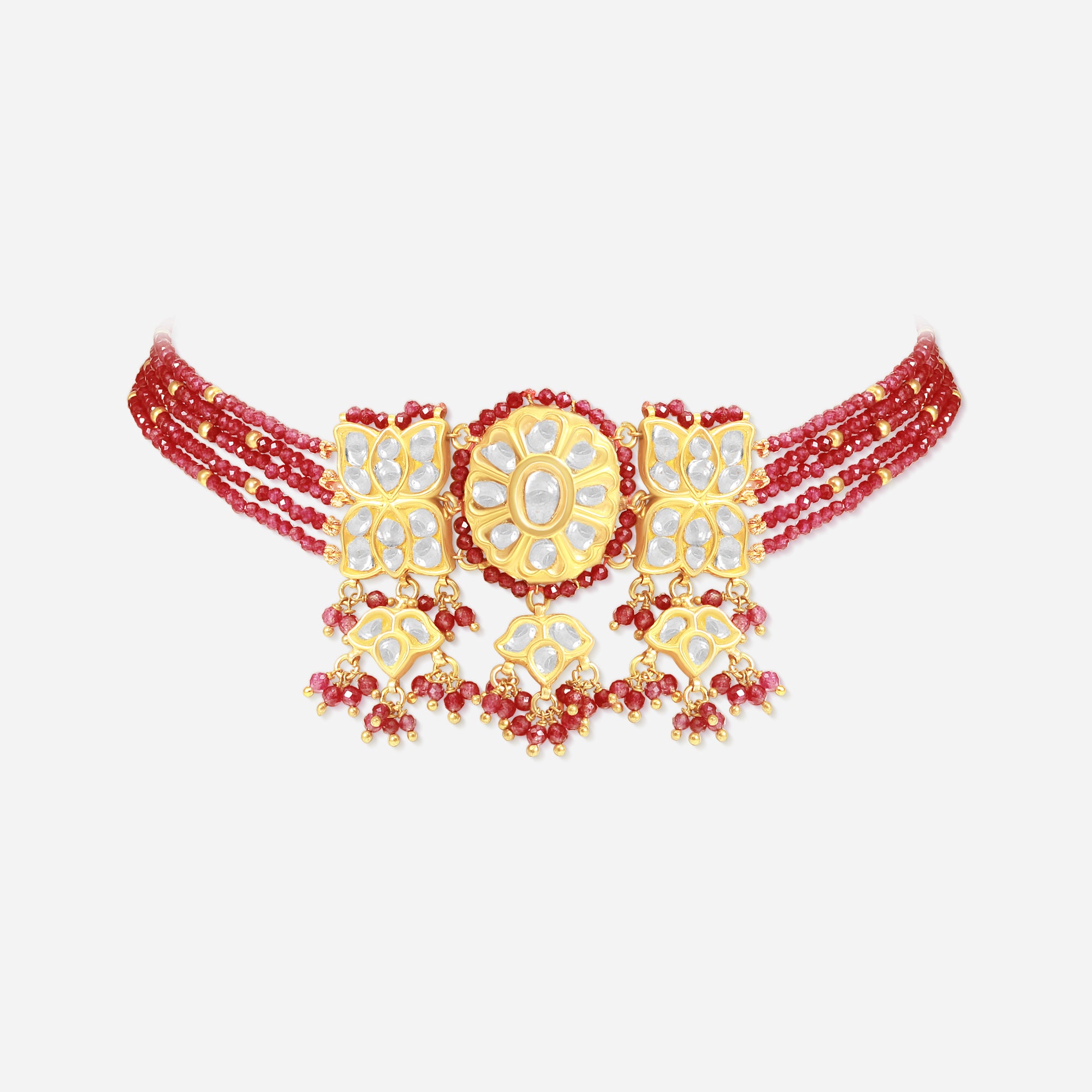 Regal Ruby Blossom Choker