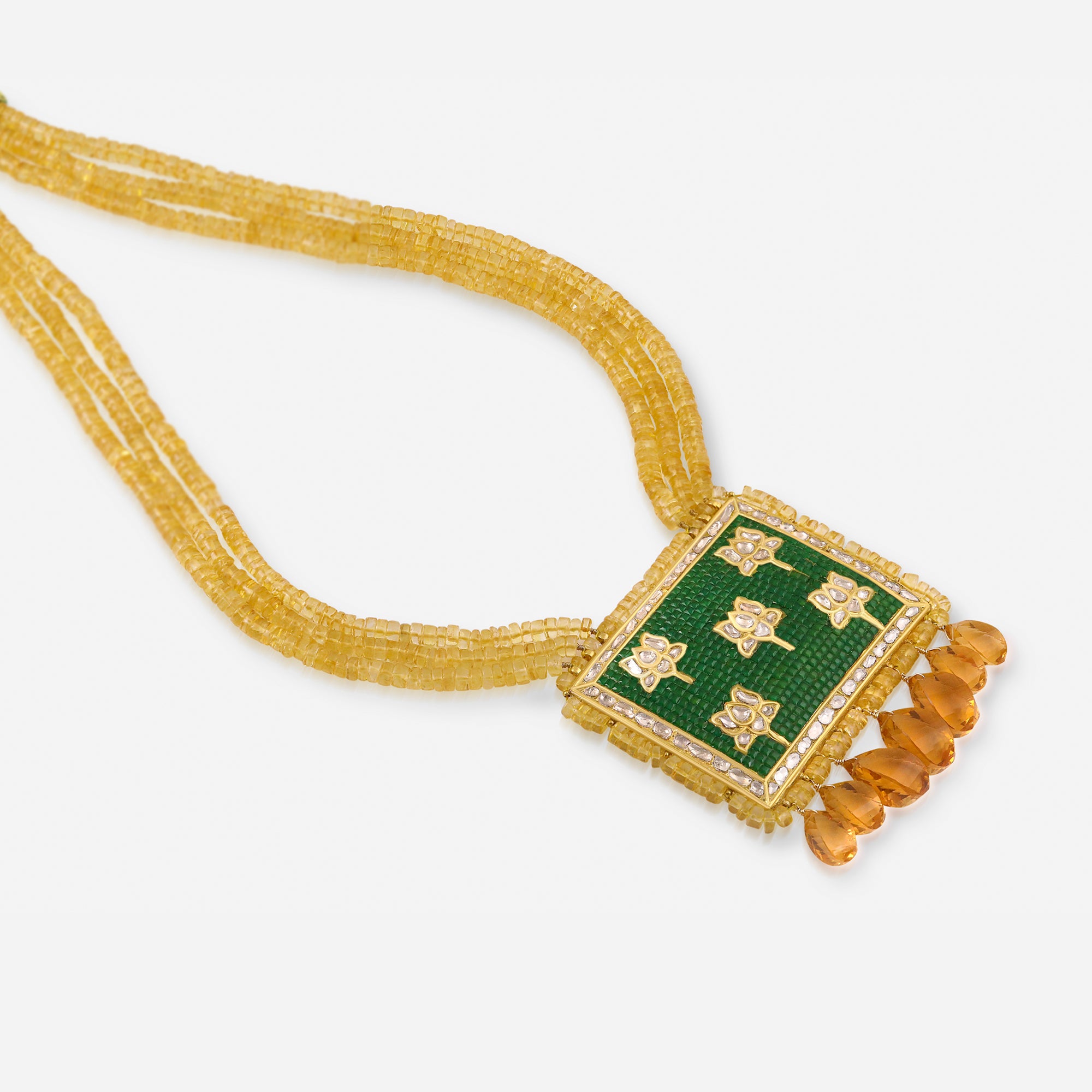 Sunlit Garden Enamel Pendant Necklace
