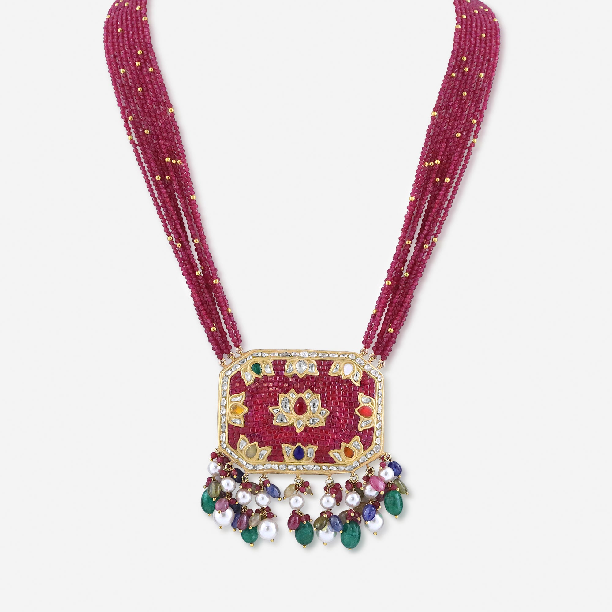 Royal Rubescent Kundan Pendant Necklace