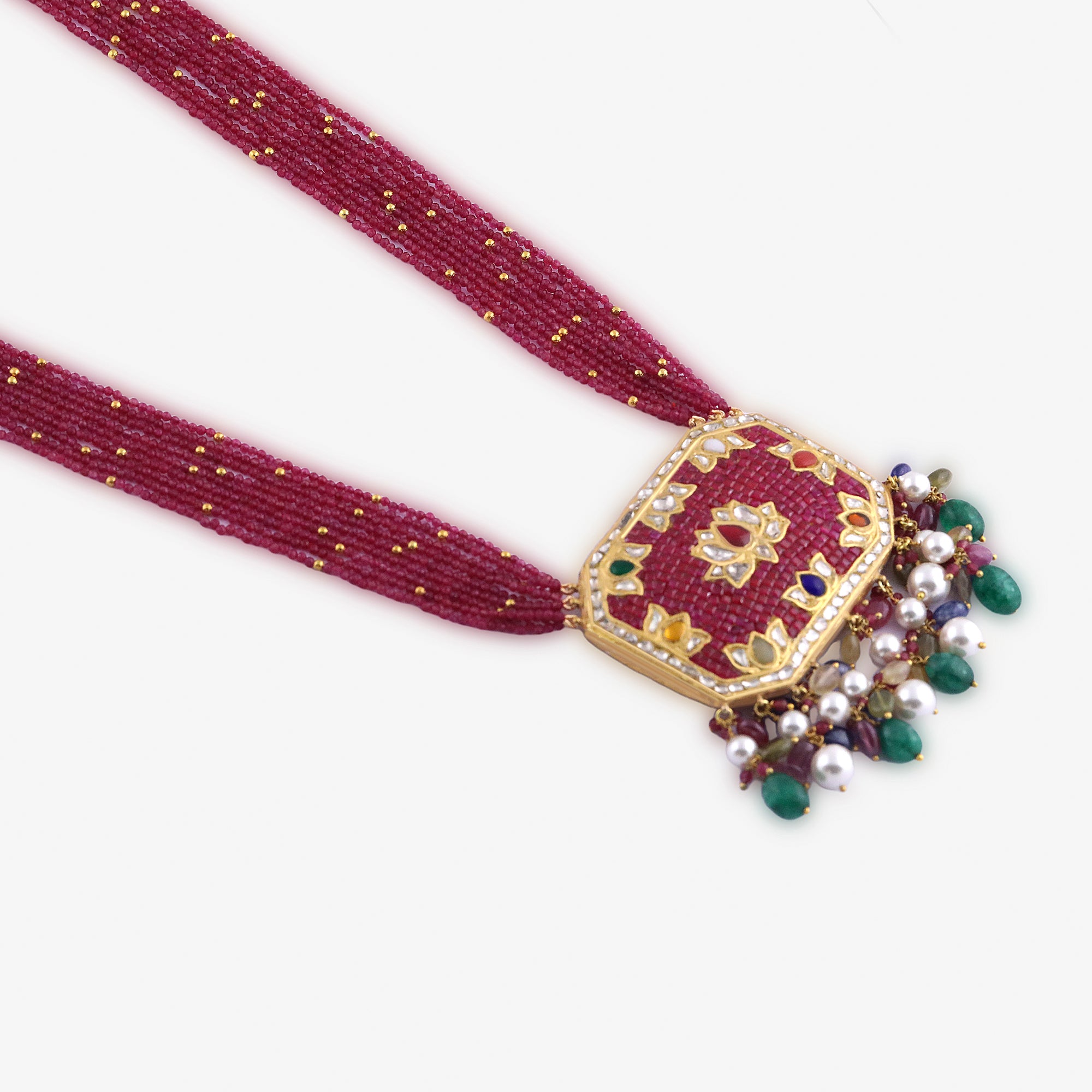 Royal Rubescent Kundan Pendant Necklace