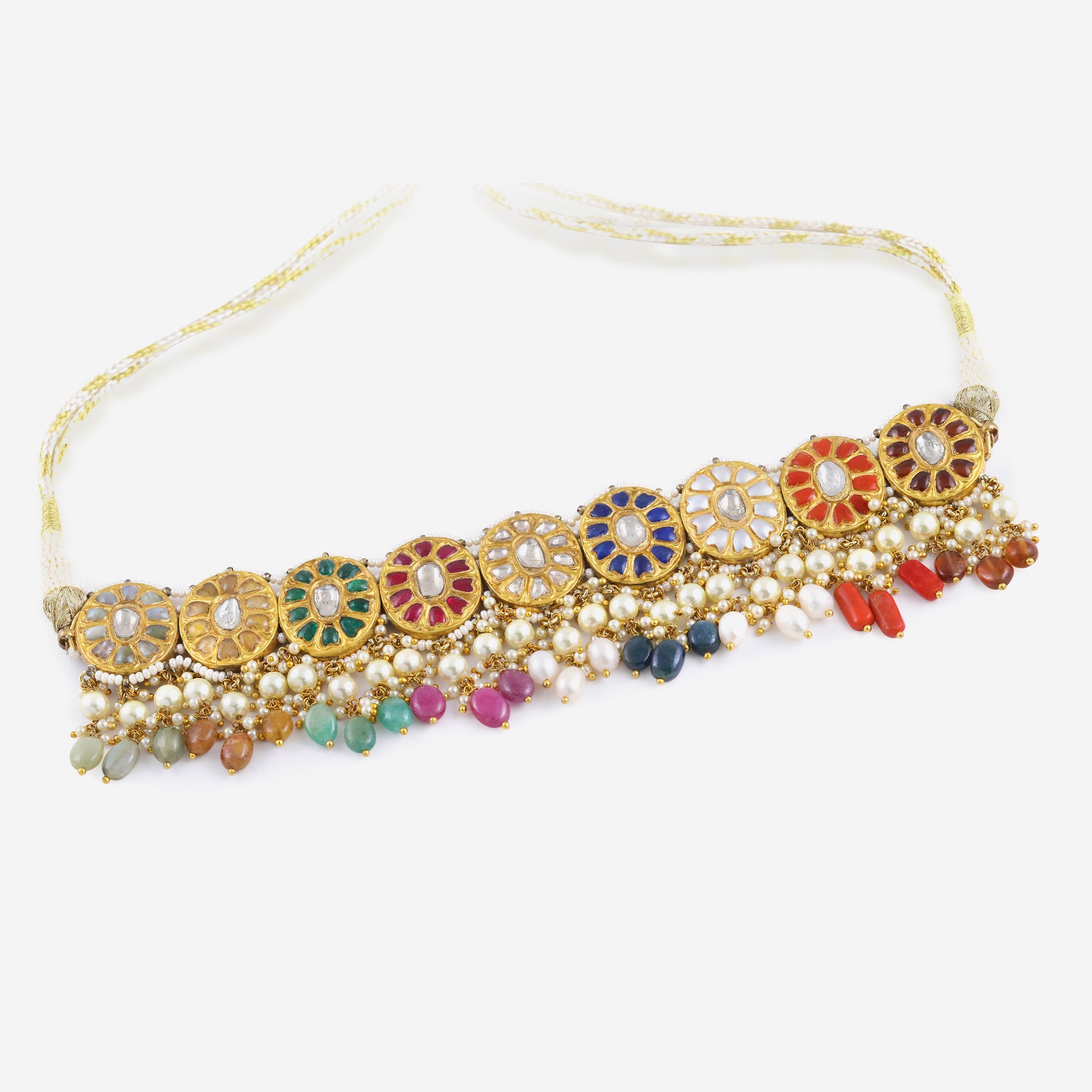 Navratna Chakra Kalgi Necklace