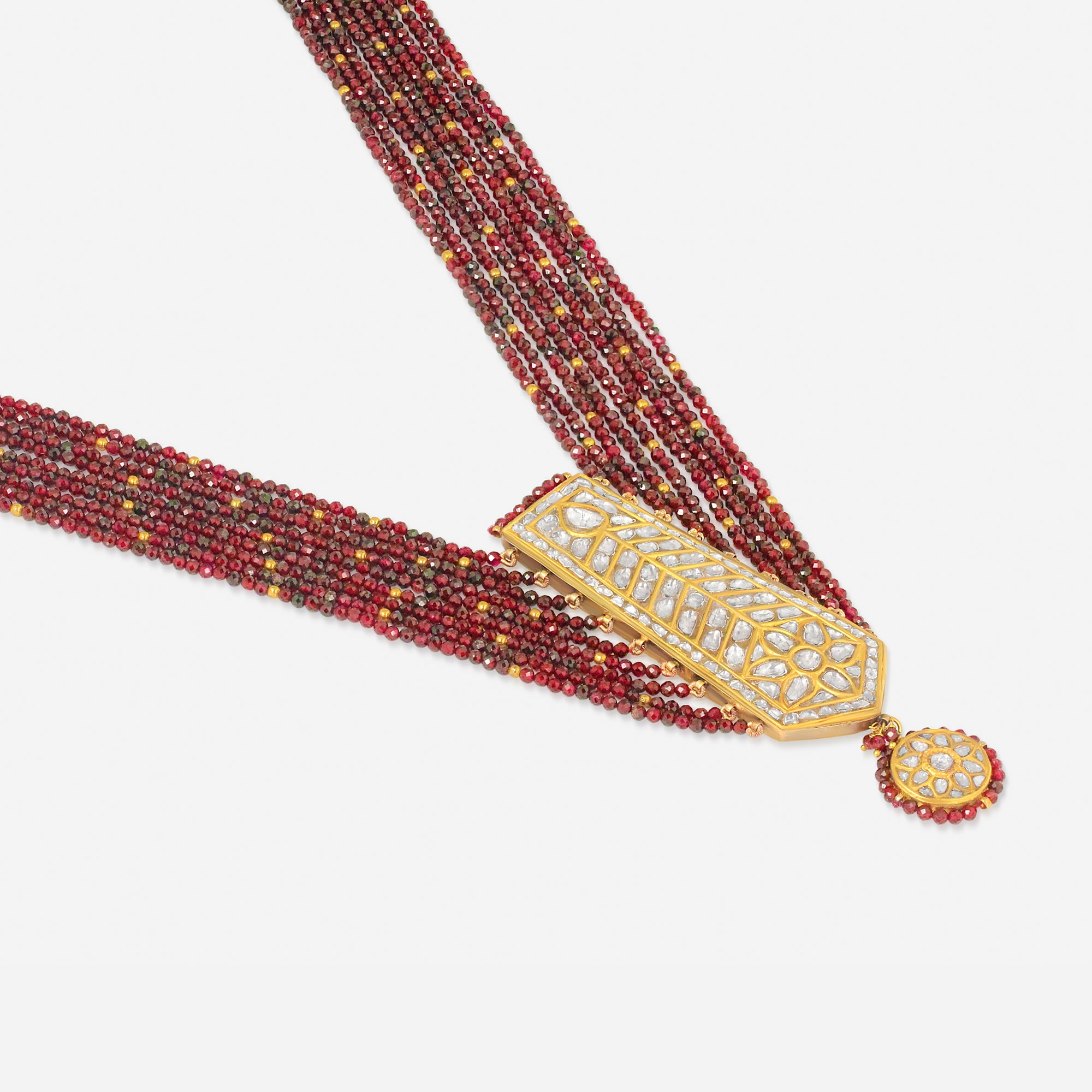 Royal Garnet Cascade Necklace