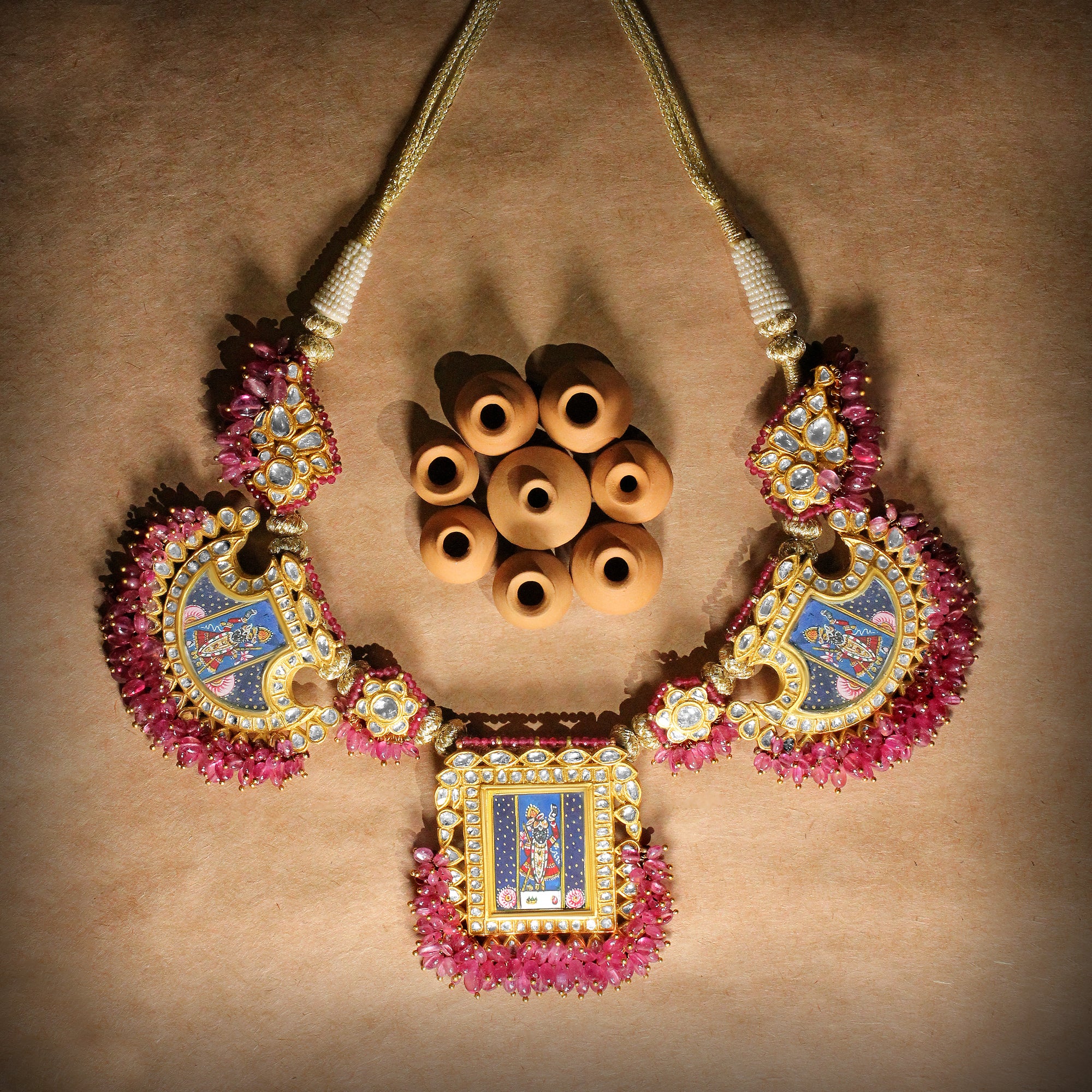 Krishna Leela Enamel Necklace