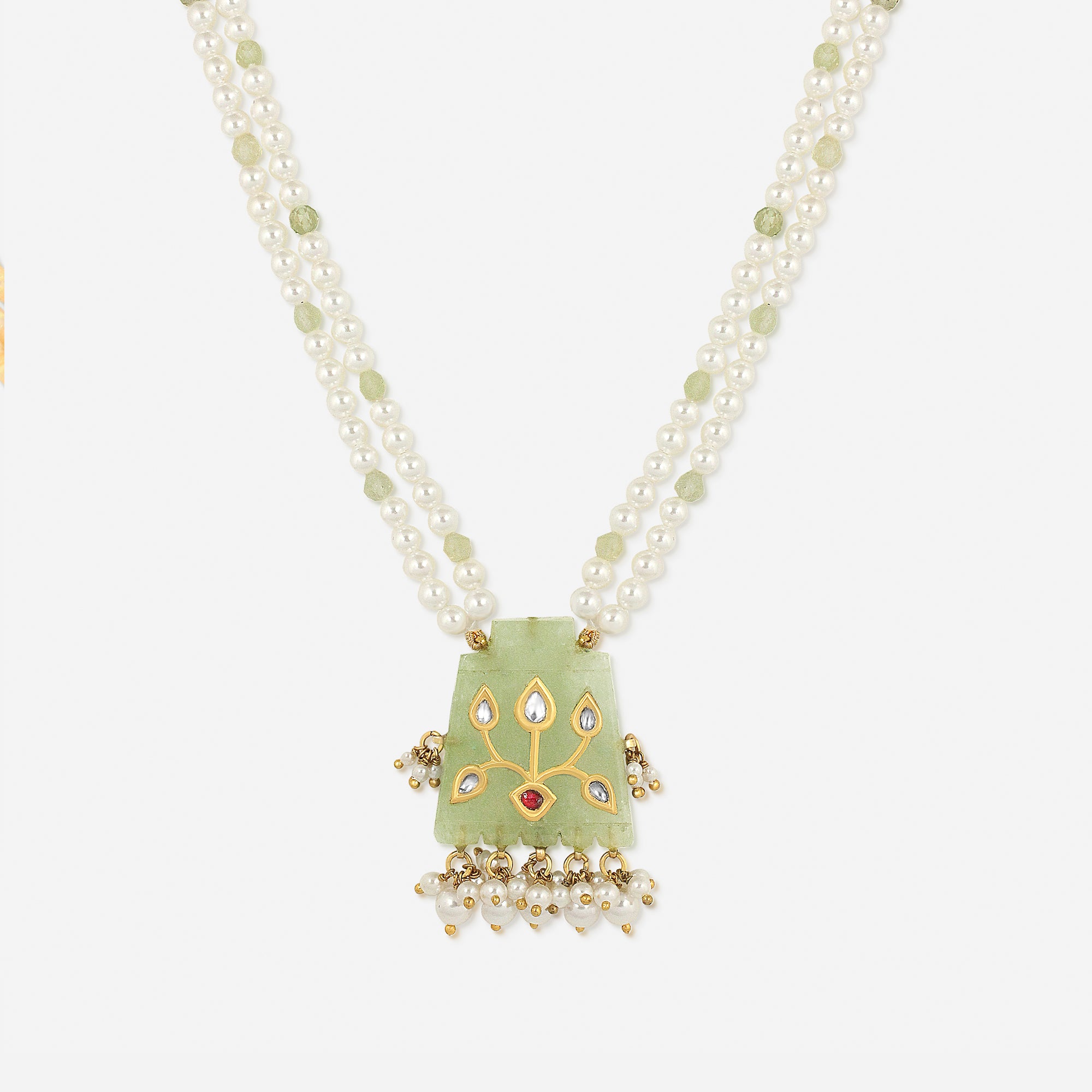 Jade Bloom Pearl Necklace