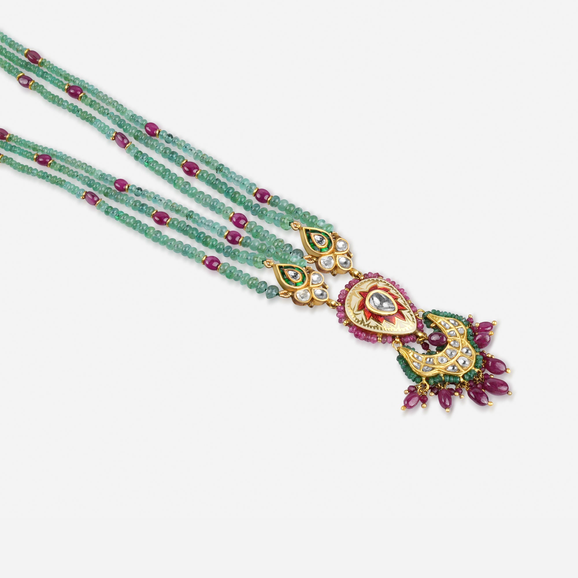 Emerald Ruby Drop Necklace