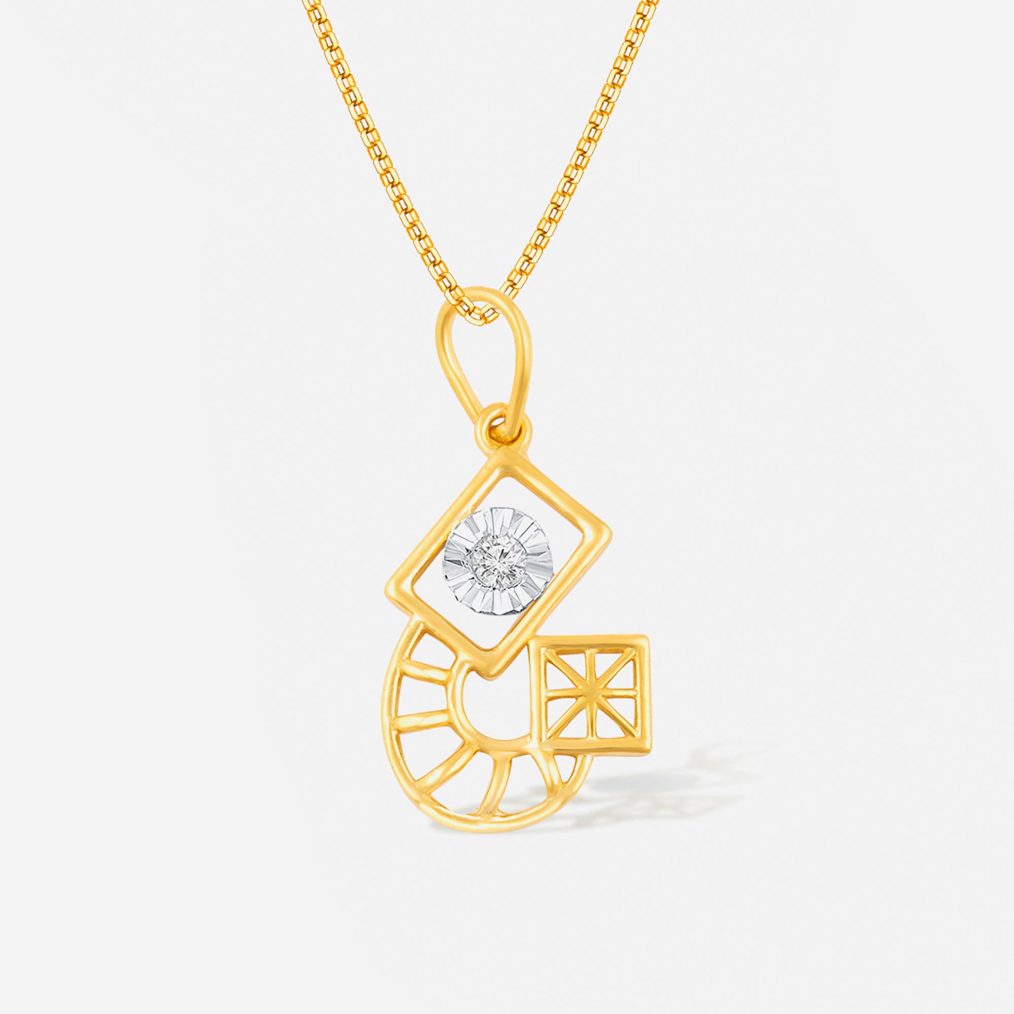 Curved Diamond Pendant